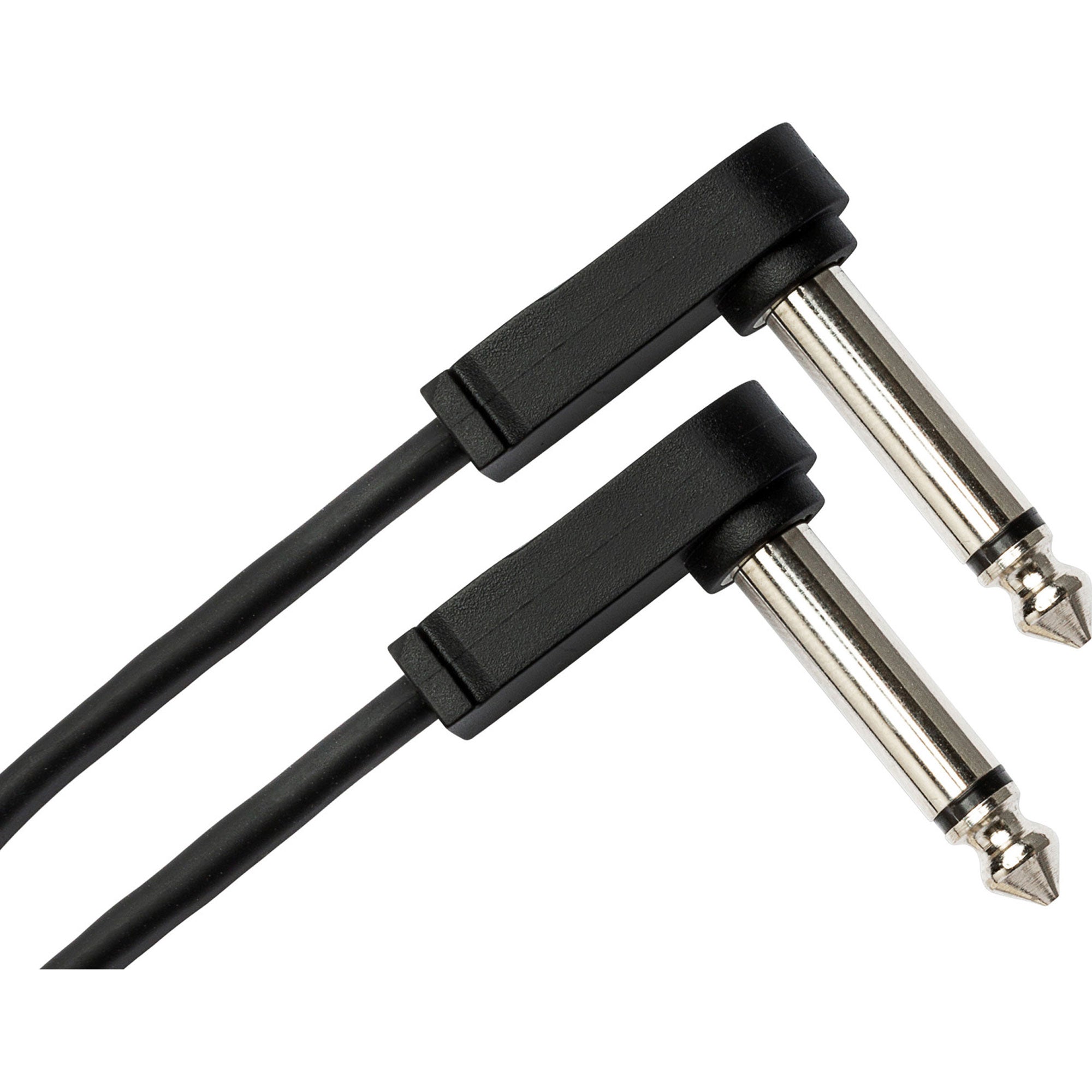 Hosa CFP-606 1/4" Right-Angle Flat Guitar Patch Cable (Molded, 6", 6 Pack)