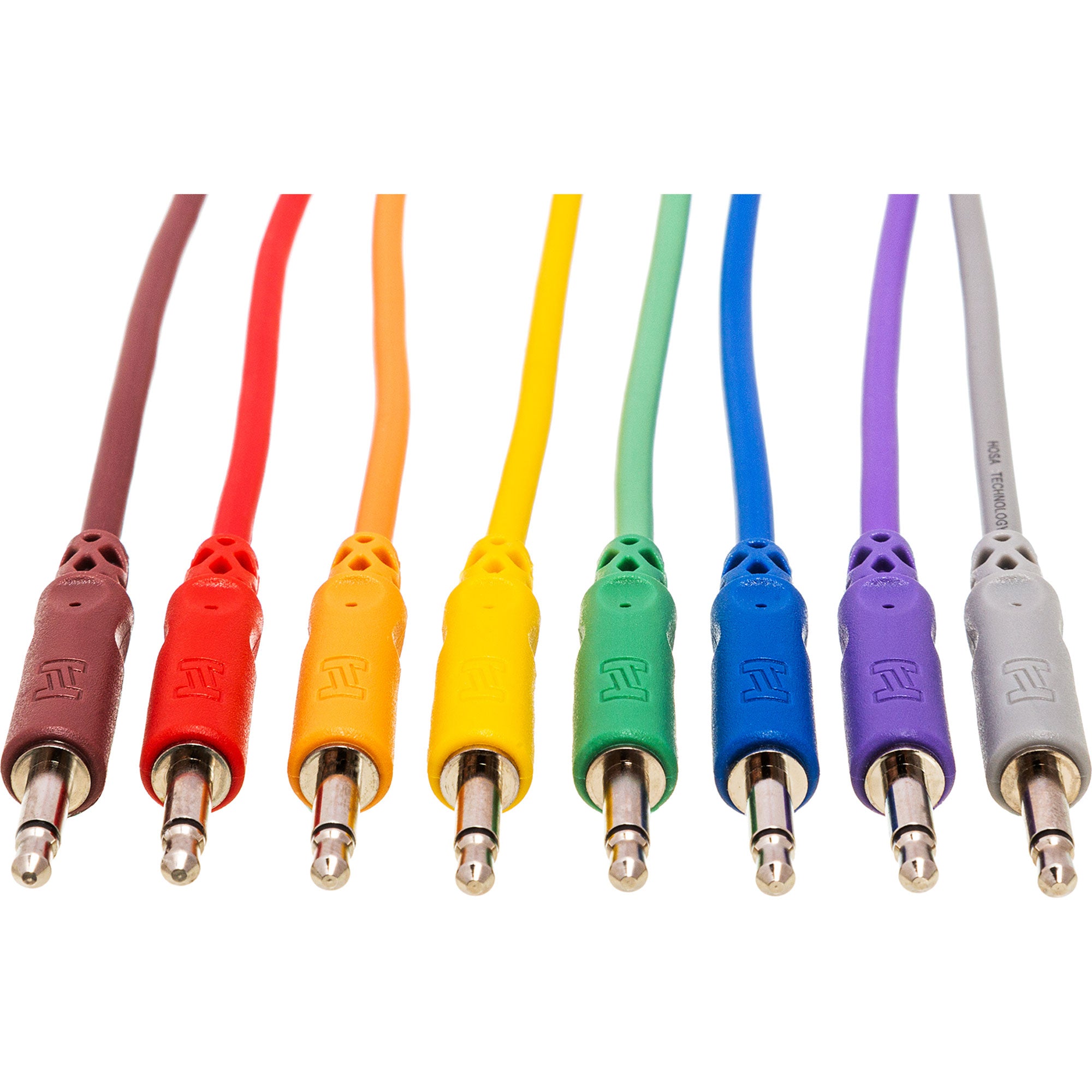 Hosa CMM-815 Set of 8 Unbalanced Patch Cables, 3.5mm TS to Same (6")