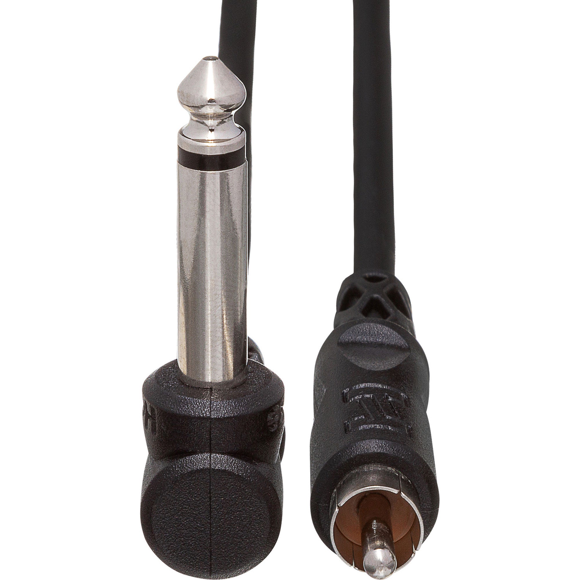 Hosa CPR-103R Right-Angle 1/4" to RCA Unbalanced Interconnect Cable (3')