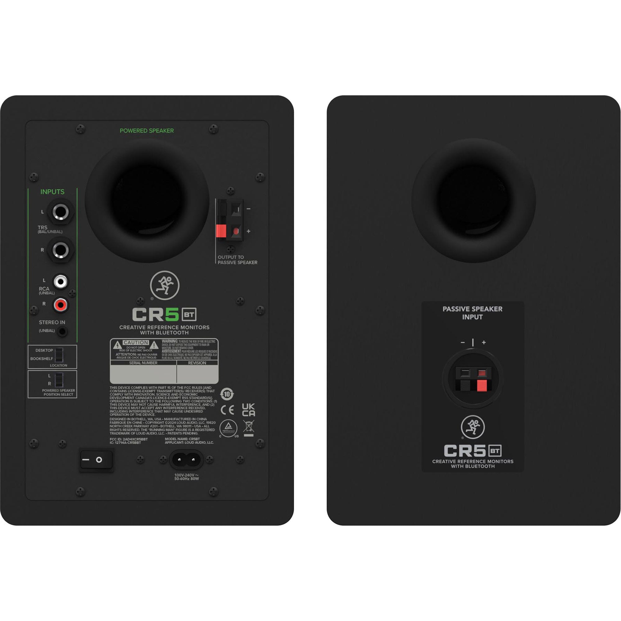 Mackie CR5BT Creative Reference Powered 5" Studio Monitors with Bluetooth (Pair, Black)