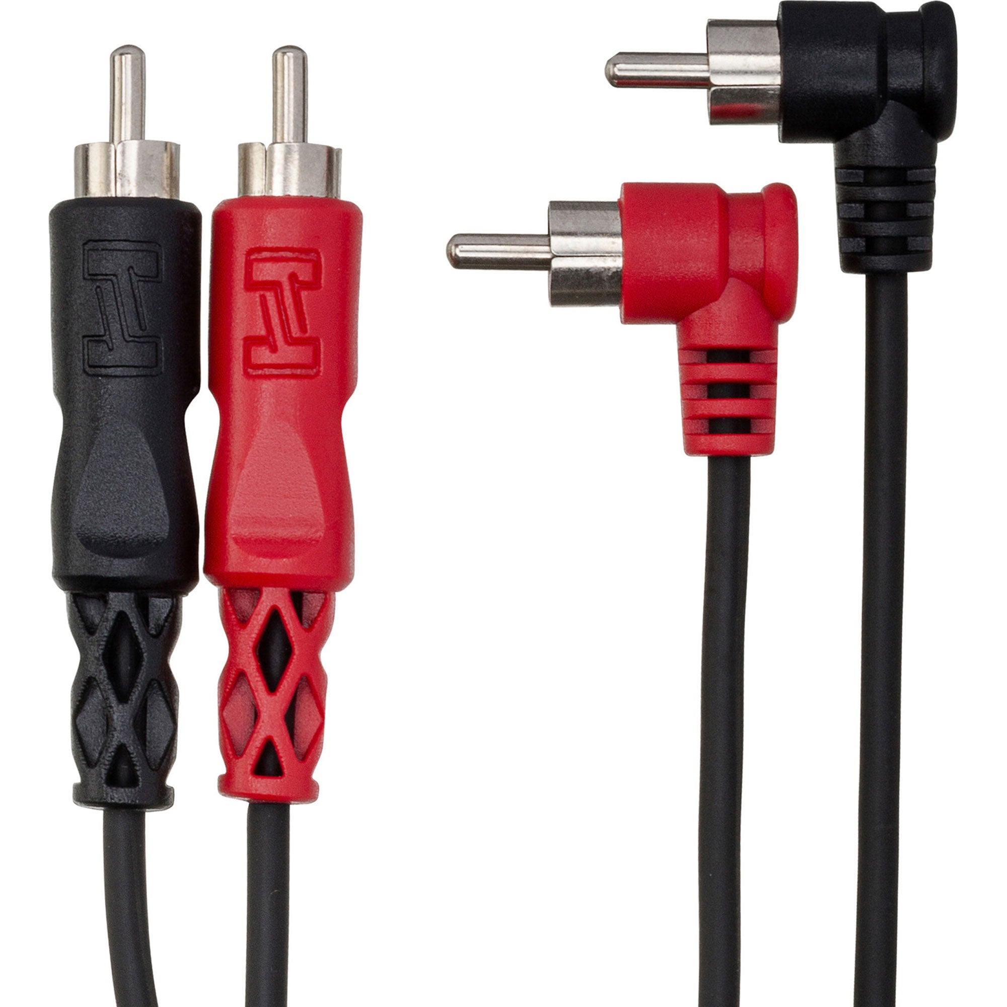 Hosa CRA-202R Dual RCA to Dual Right-Angle RCA Stereo Interconnect Cable (6.6')