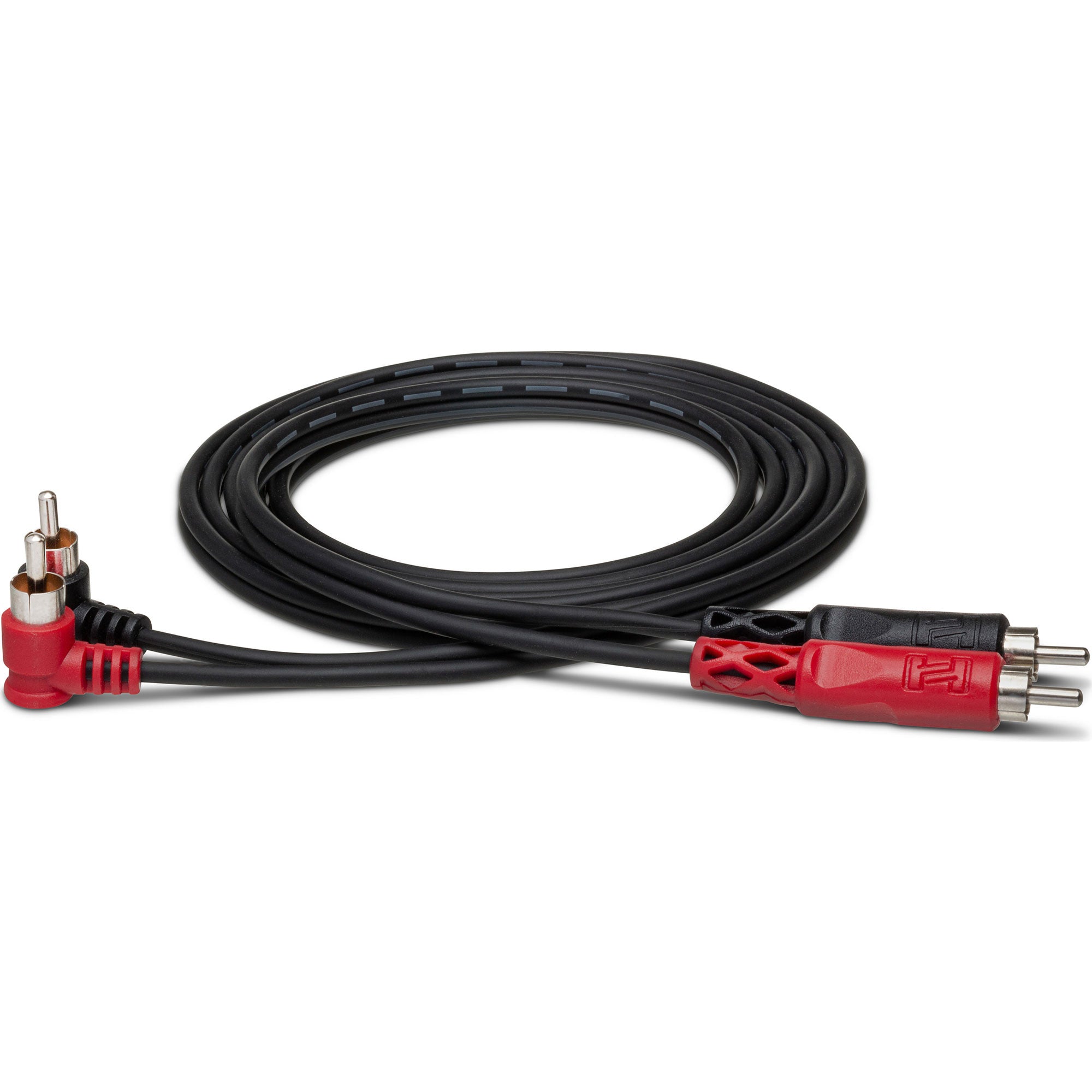 Hosa CRA-202R Dual RCA to Dual Right-Angle RCA Stereo Interconnect Cable (6.6')
