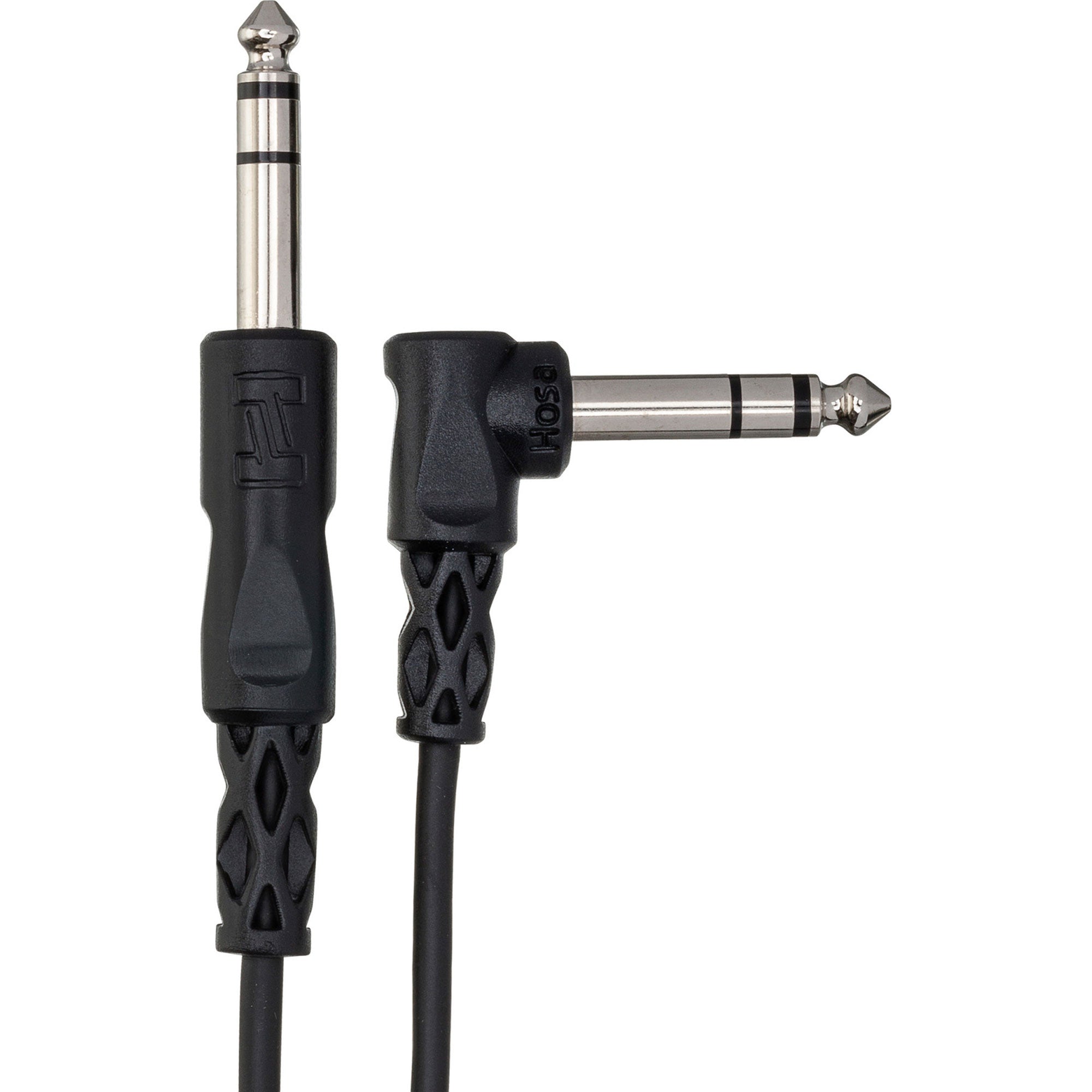 Hosa CSS-105R 1/4" TRS to Right-Angle 1/4" TRS Balanced Interconnect Cable (5')