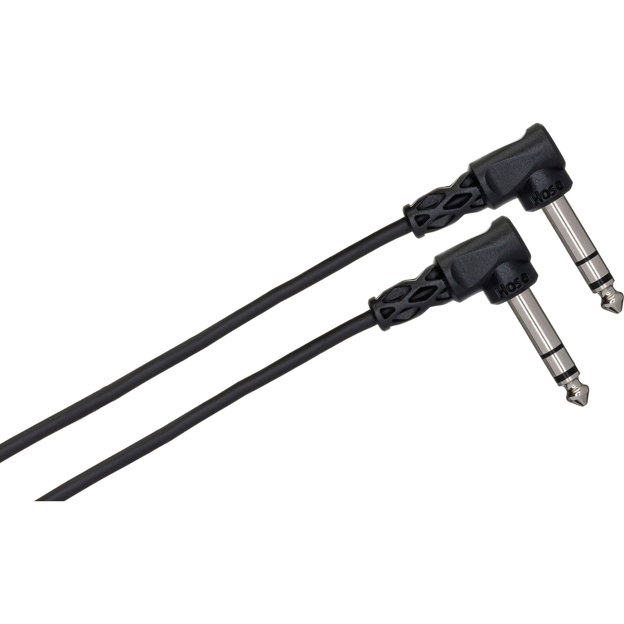 Hosa CSS-103RR Right-Angle 1/4" TRS to Right-Angle 1/4" TRS Balanced Interconnect Cable (3')
