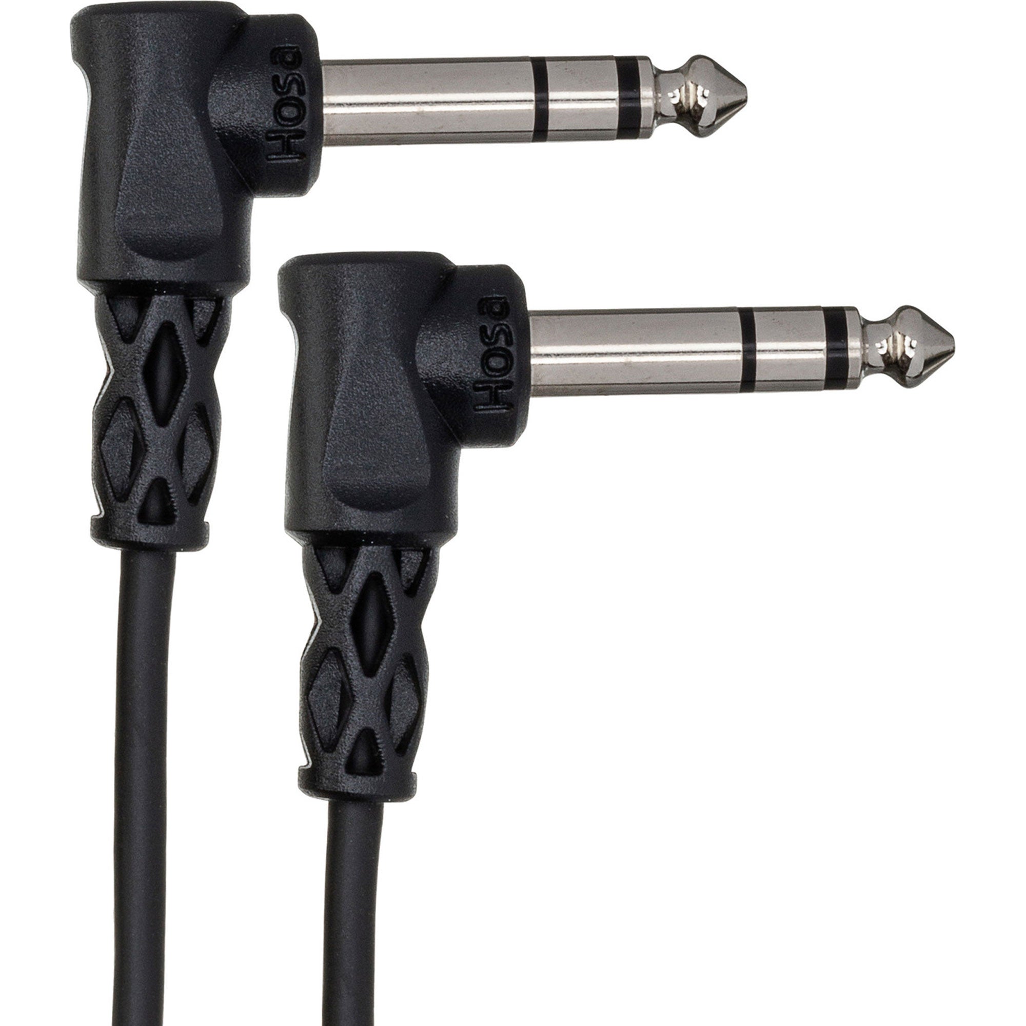 Hosa CSS-103RR Right-Angle 1/4" TRS to Right-Angle 1/4" TRS Balanced Interconnect Cable (3')