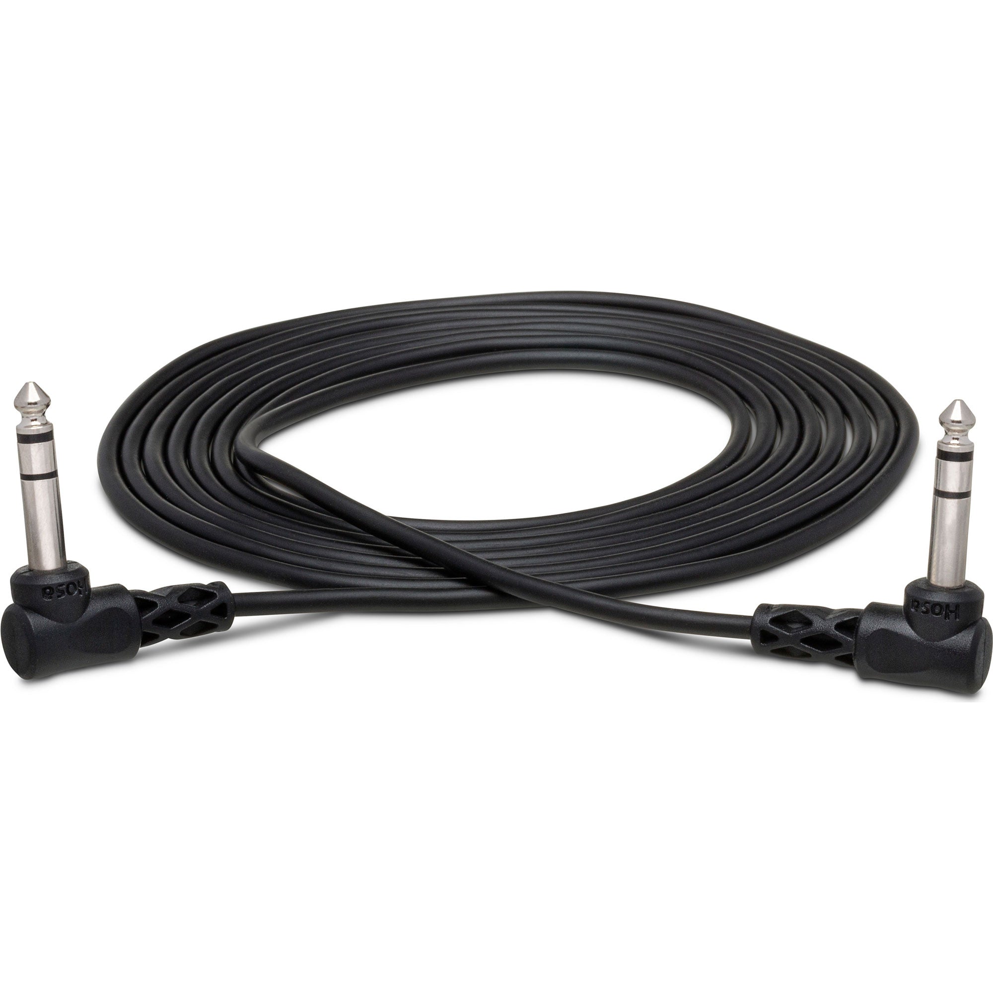 Hosa CSS-103RR Right-Angle 1/4" TRS to Right-Angle 1/4" TRS Balanced Interconnect Cable (3')