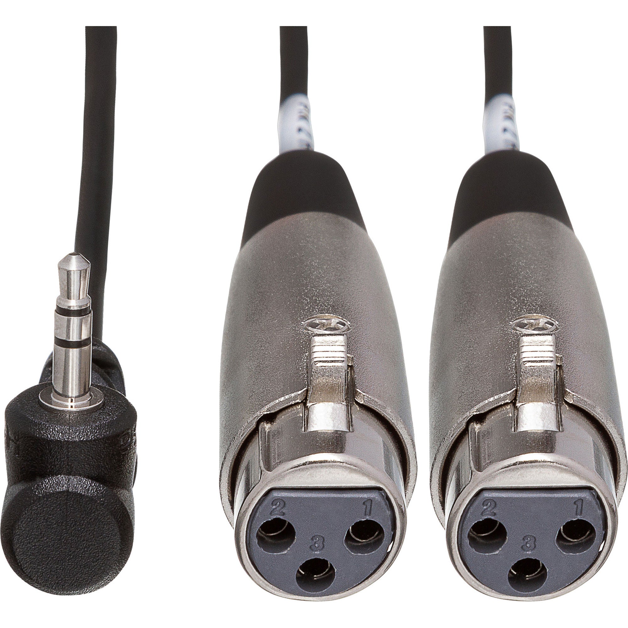 Hosa CYX-405F Dual XLR3F to Right-Angle 3.5mm TRS Camcorder Microphone Cable (5')