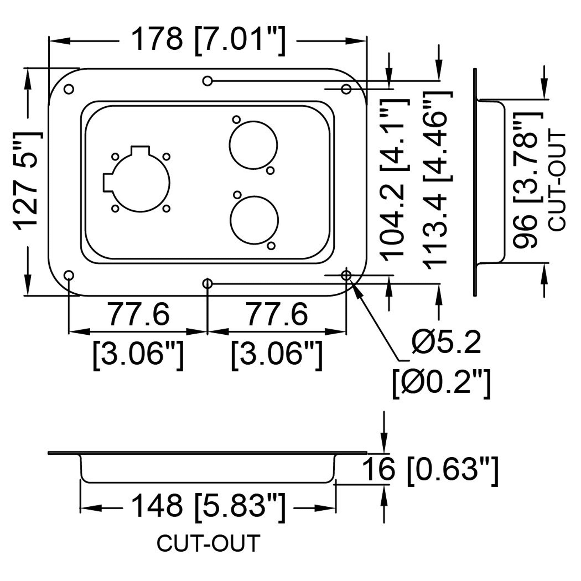Penn Elcom D026K Dish for Two Neutrik D-Series (Black)