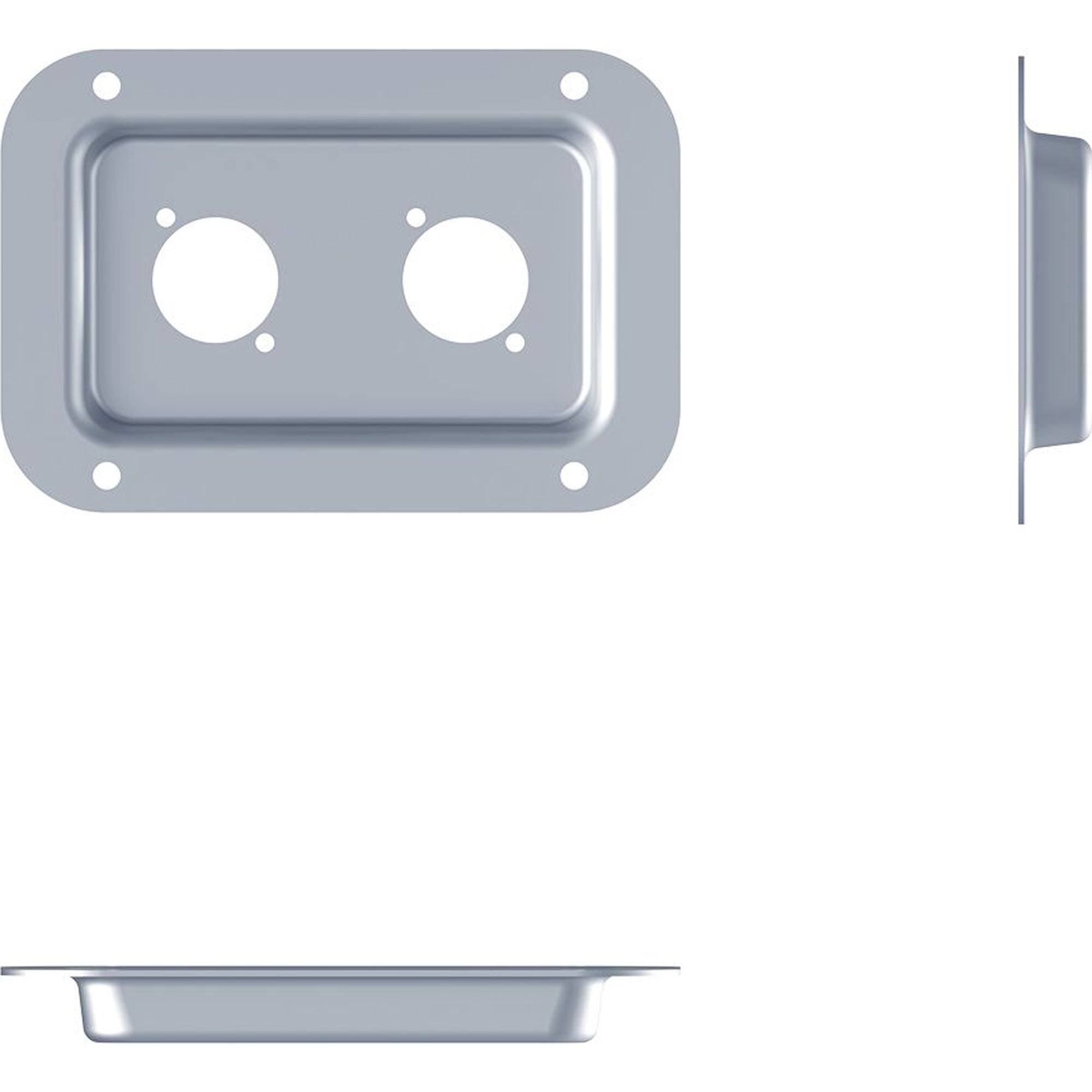 Penn Elcom D0604Z Dish for Two Neutrik D-Series (Silver)