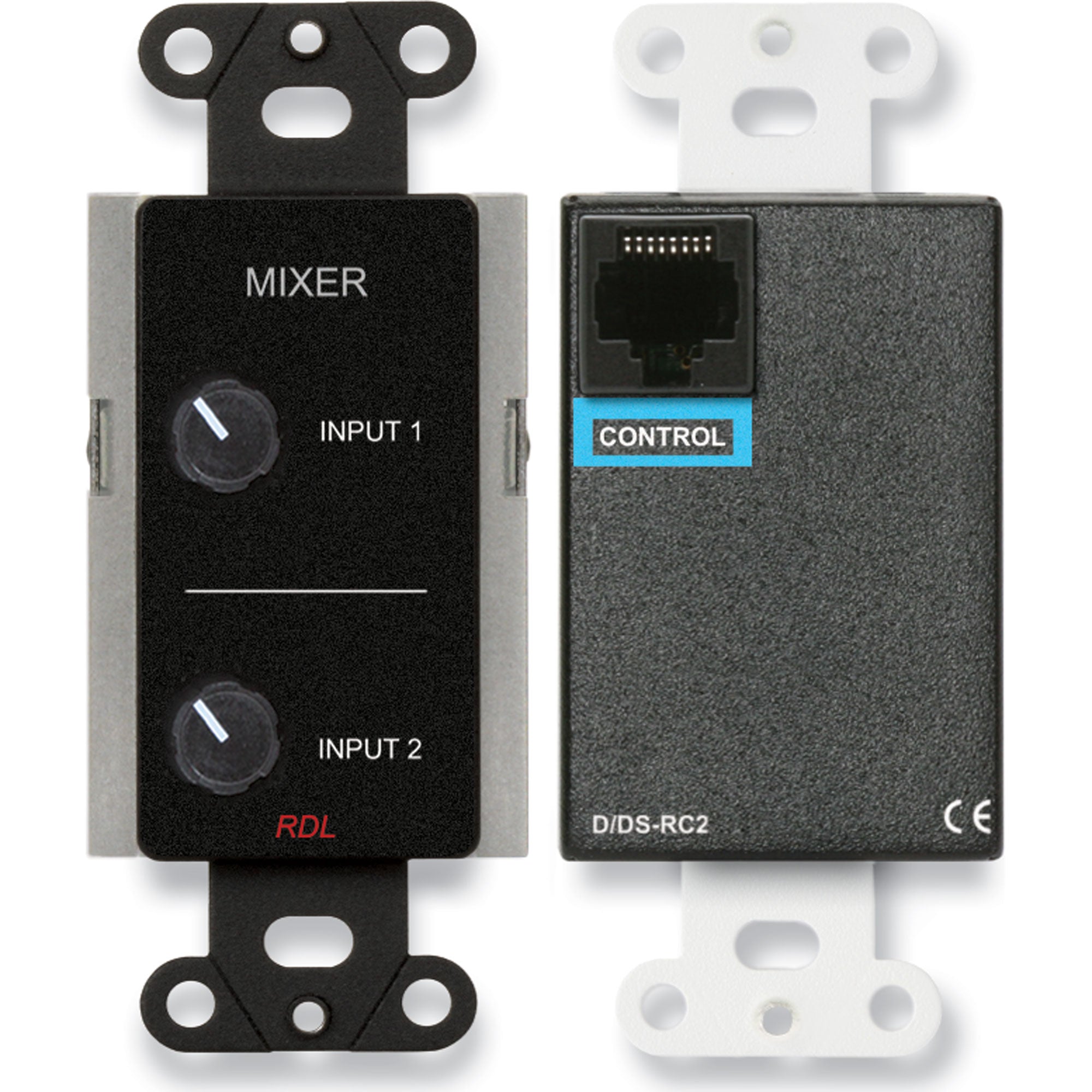 RDL DB-RC2 Remote Audio Mixing Control on Decora Plate (Black)