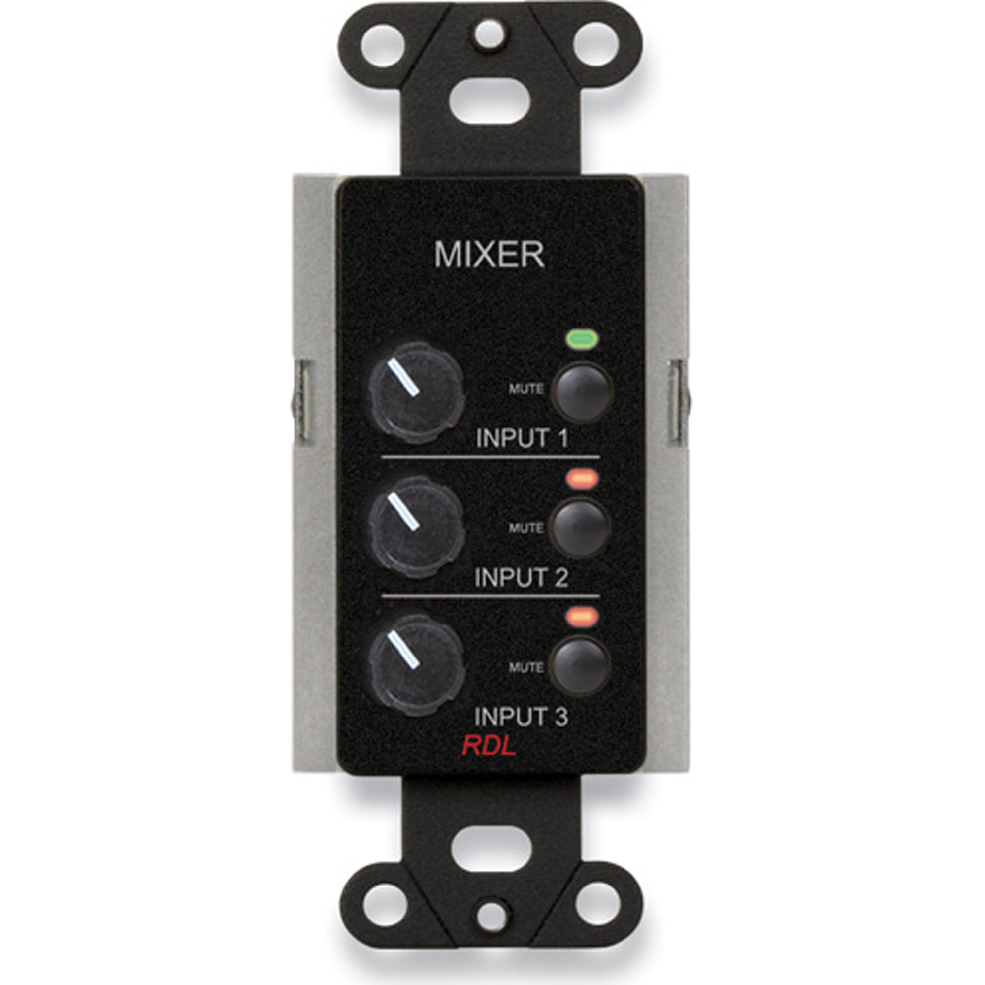 RDL DB-RC3M Remote Audio Mixing Control with Muting on Decora Plate (Black)