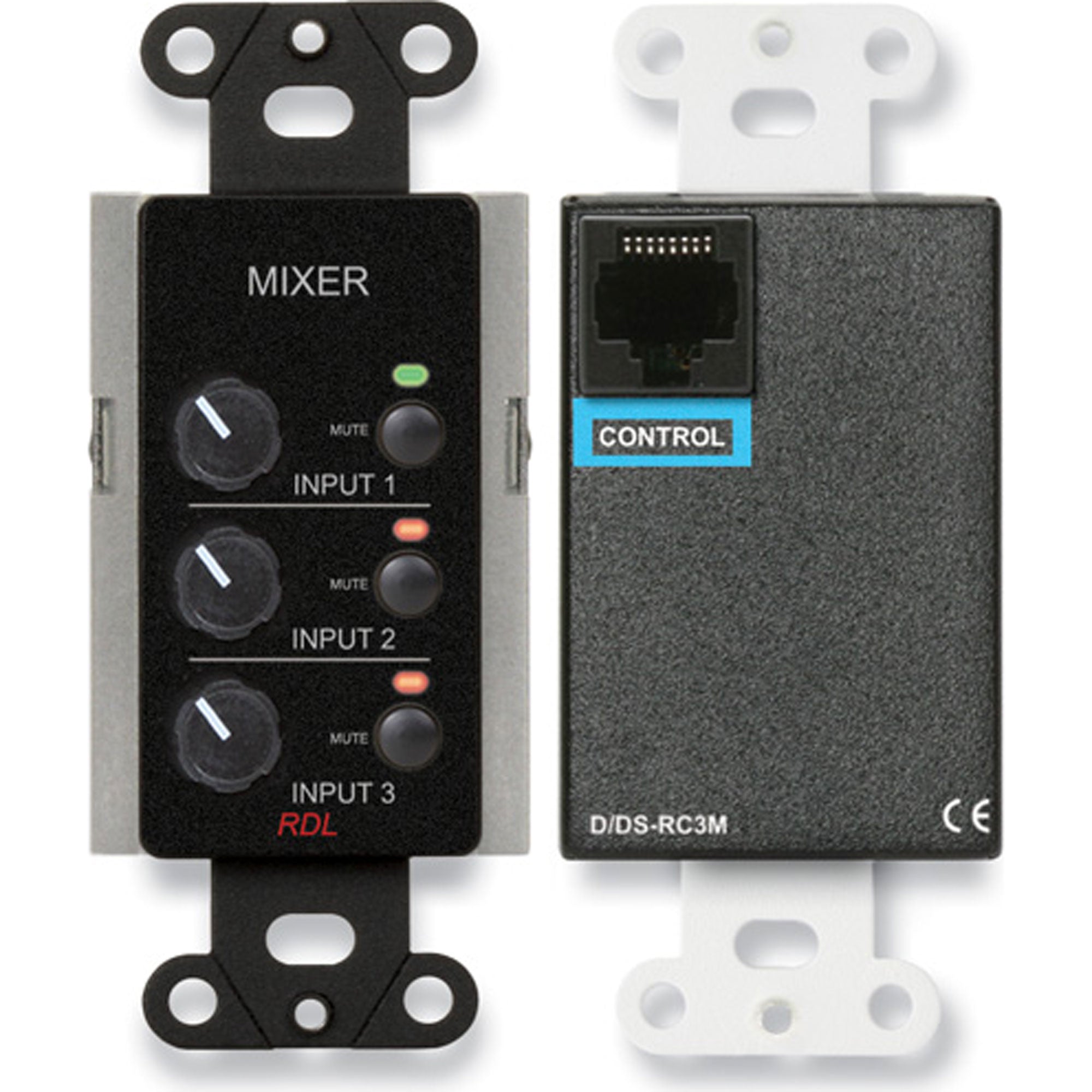 RDL DB-RC3M Remote Audio Mixing Control with Muting on Decora Plate (Black)