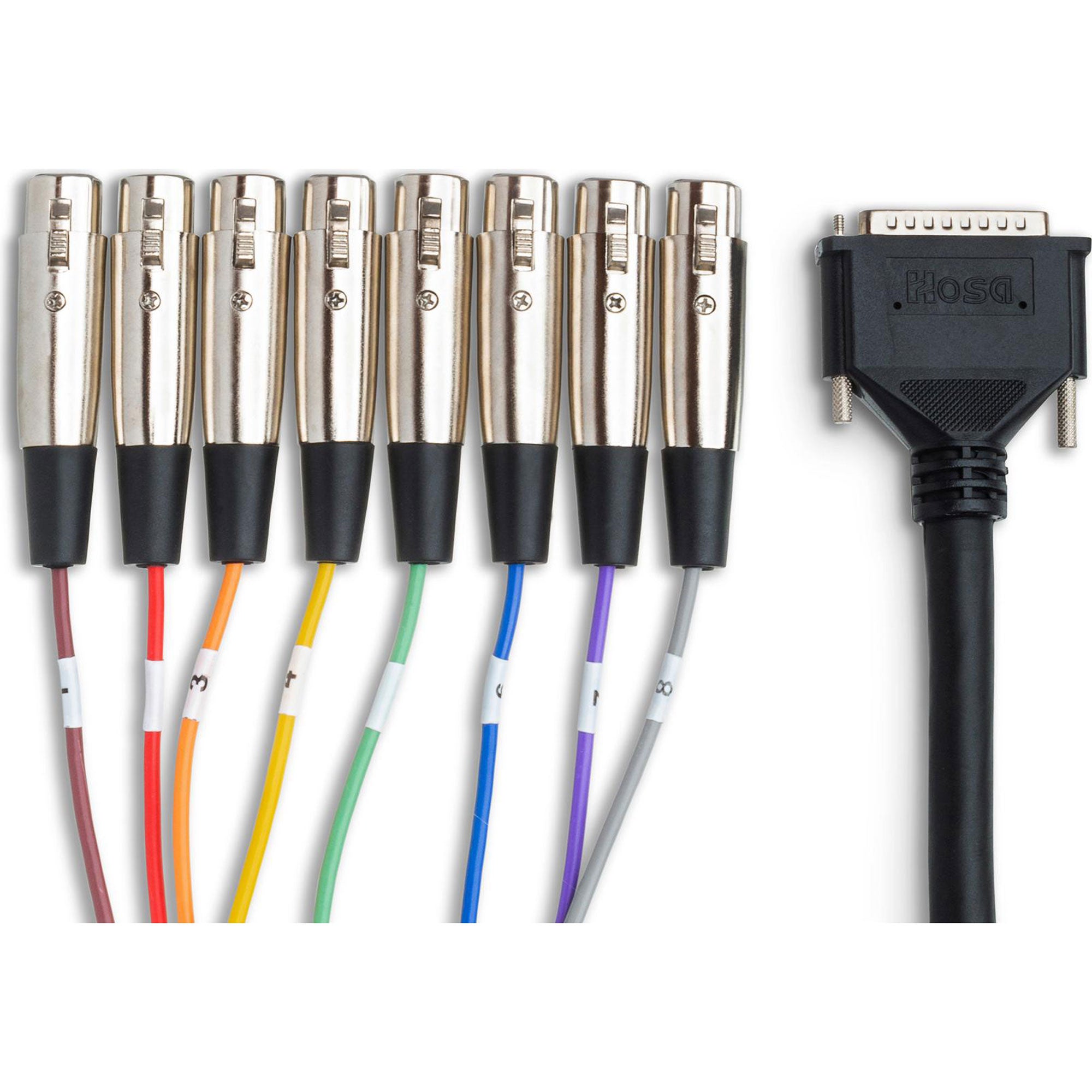 Hosa DTF-803 8-Channel DB25 to XLR Female Balanced Audio Snake Cable (10')