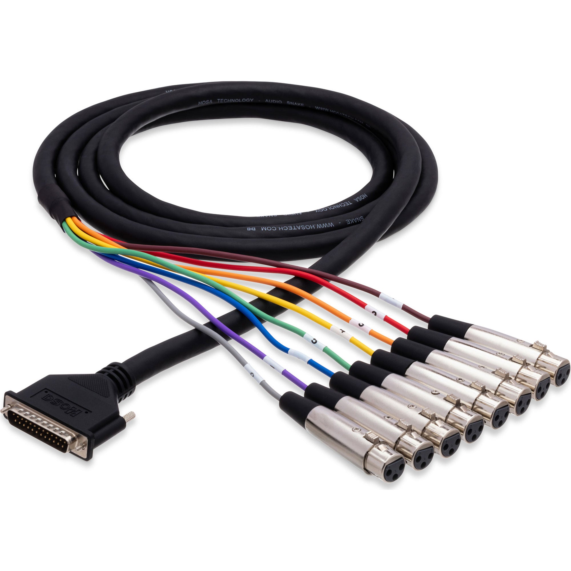 Hosa DTF-803 8-Channel DB25 to XLR Female Balanced Audio Snake Cable (10')