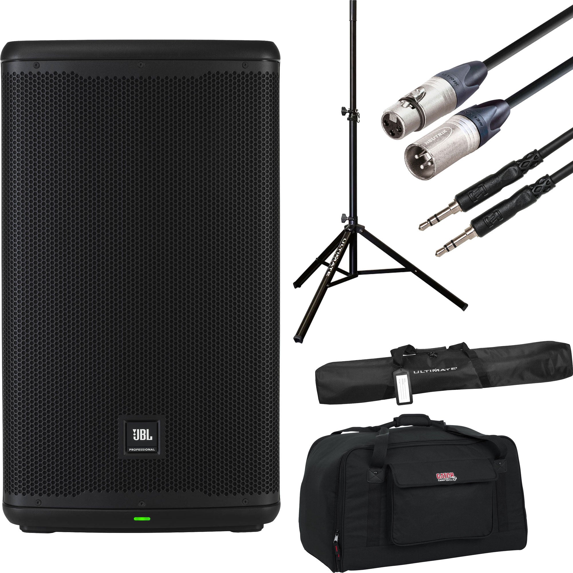 JBL EON712 Two-Way 12" 1300W Complete Powered Loudspeaker PA Bundle