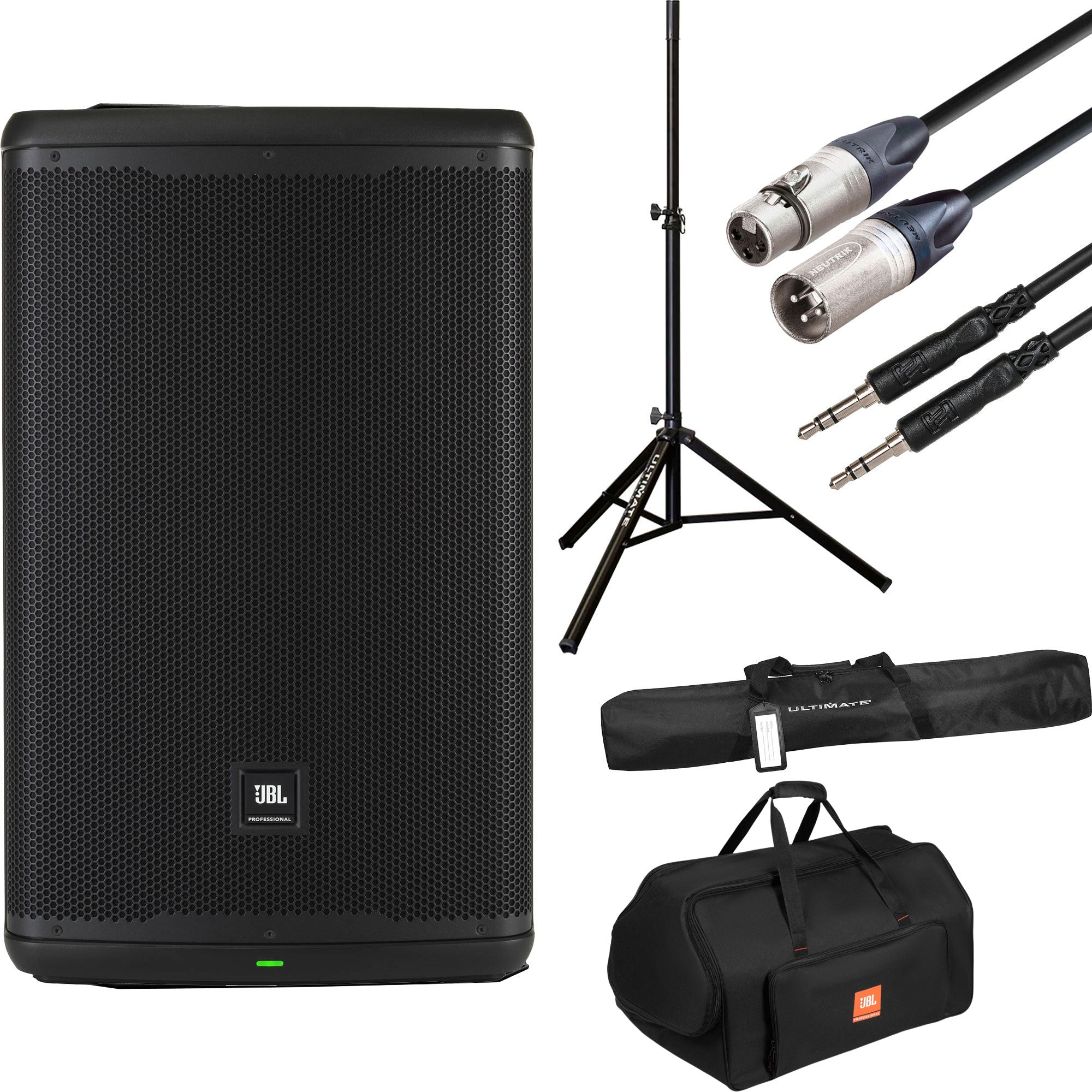 JBL EON715 Two-Way 15" 1300W Complete Powered Loudspeaker PA Bundle