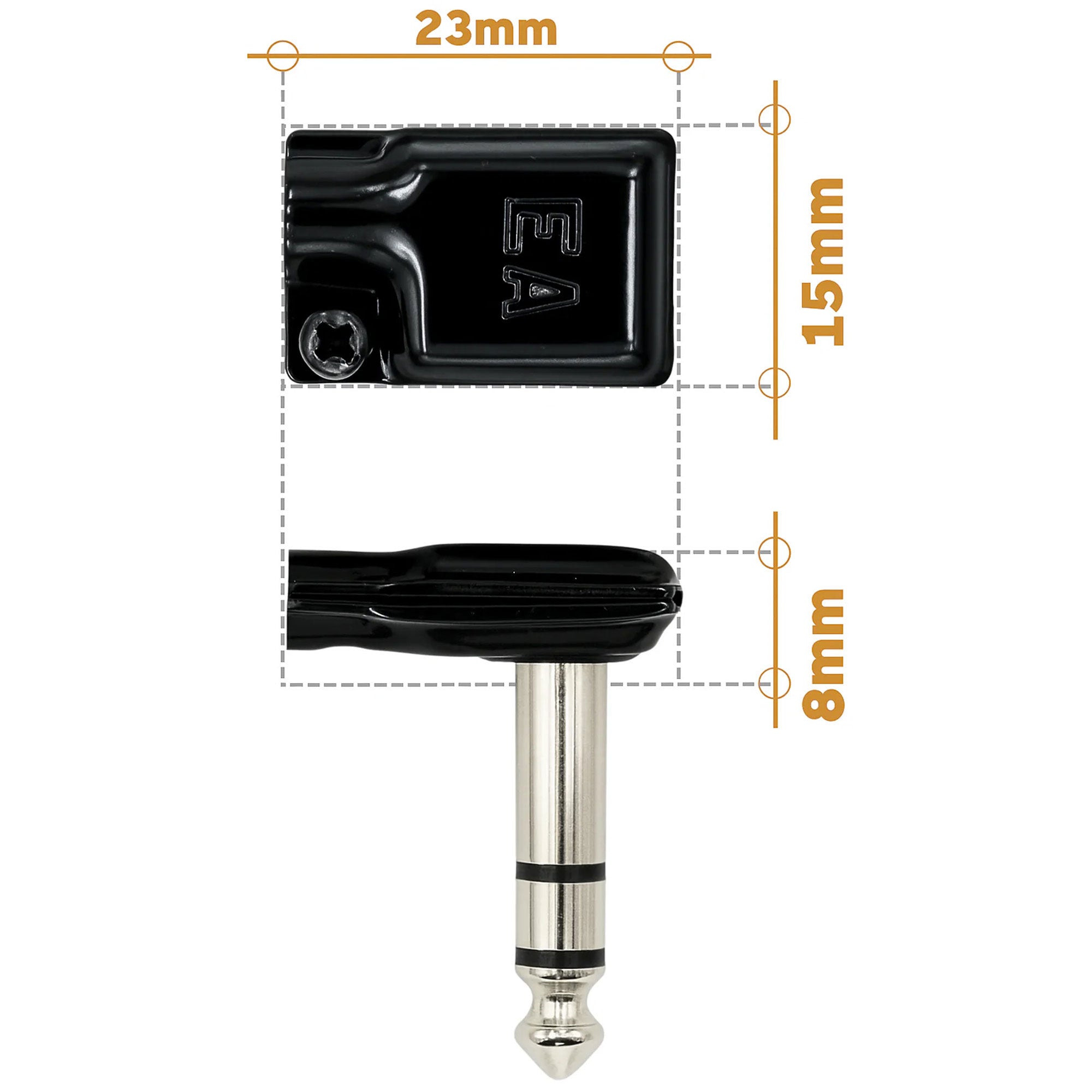 Evidence Audio ESP-RA-TRS Tiny Pancake Right-Angle 1/4" TRS Stereo Cable Plug (5mm Cable)
