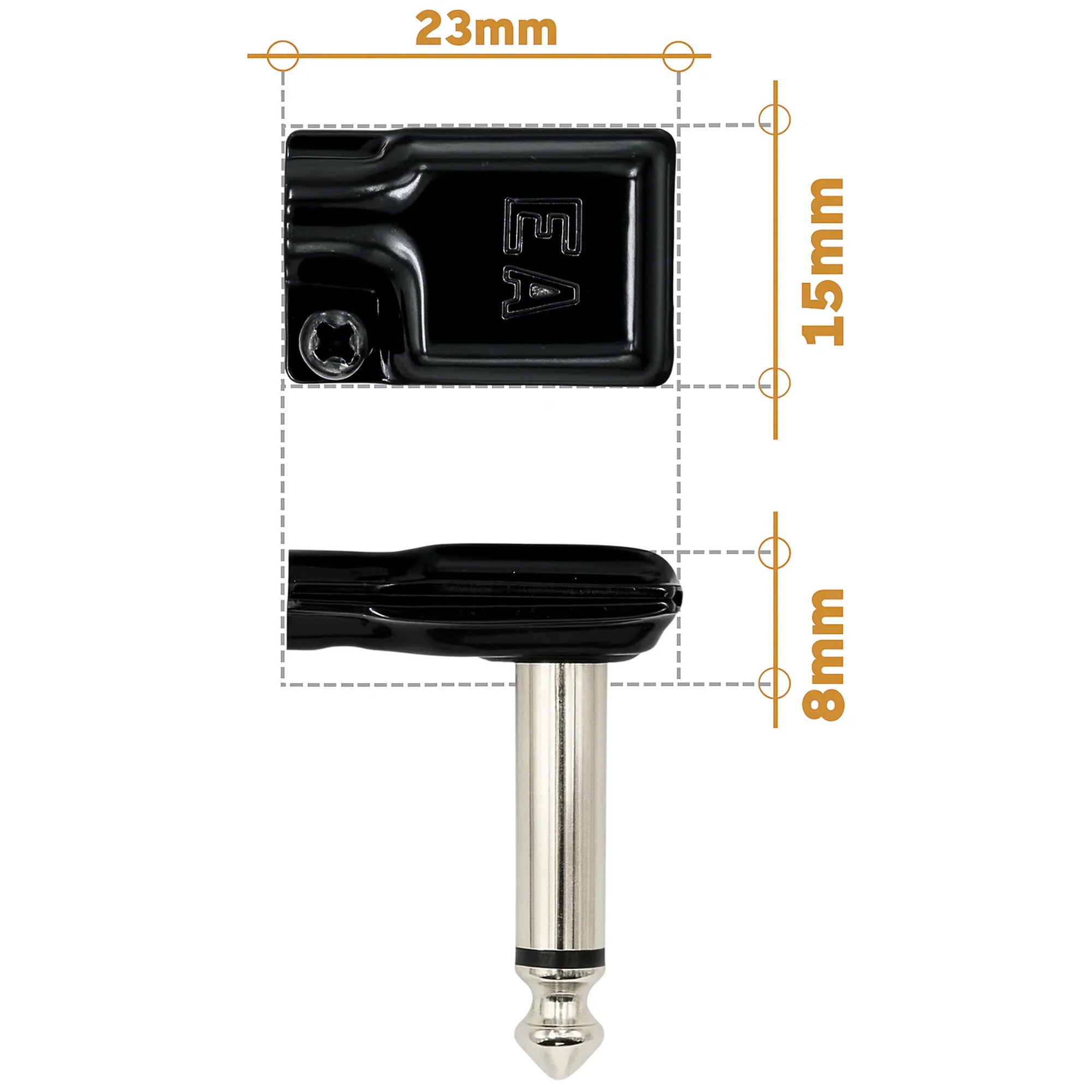 Evidence Audio ESP-RA-S Tiny Pancake Right-Angle 1/4" TS Mono Cable Plug (4mm Cable)