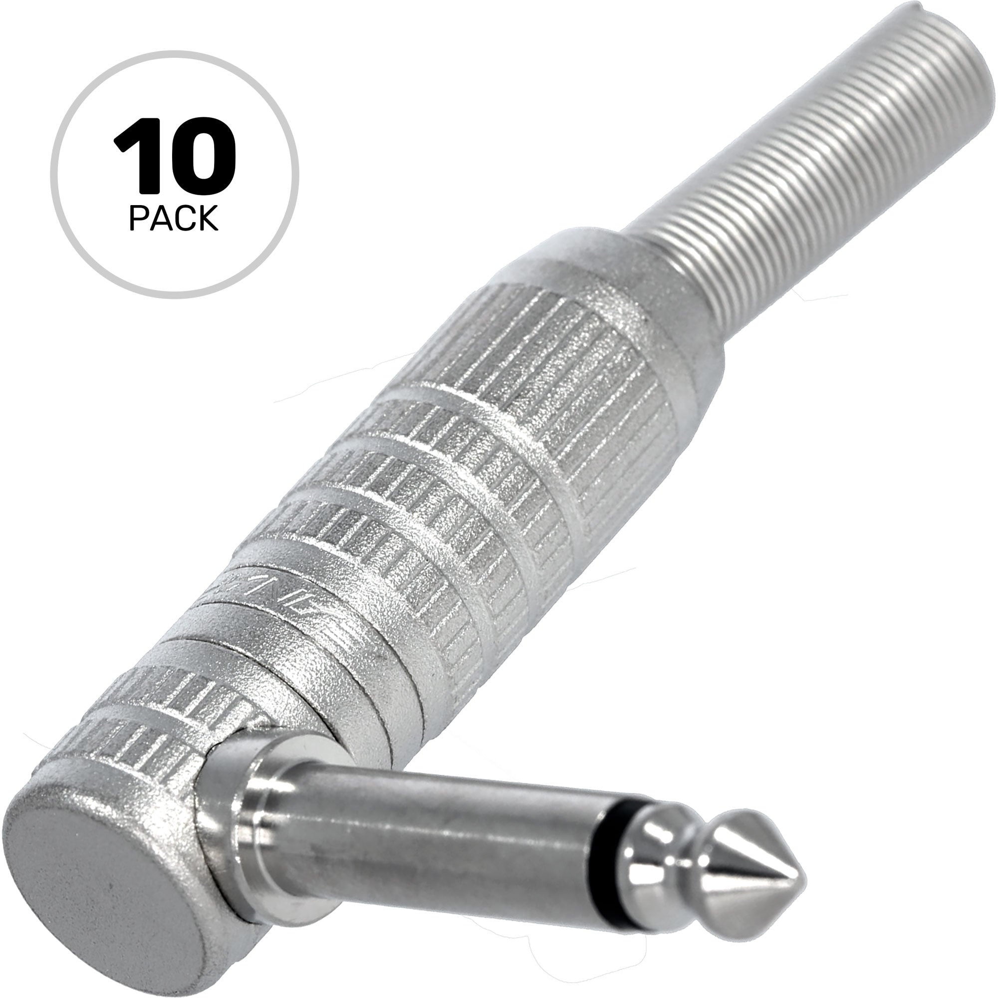 Canare F-15L Right Angle Mono 1/4" Phone Plug (TS, 10 Pack)