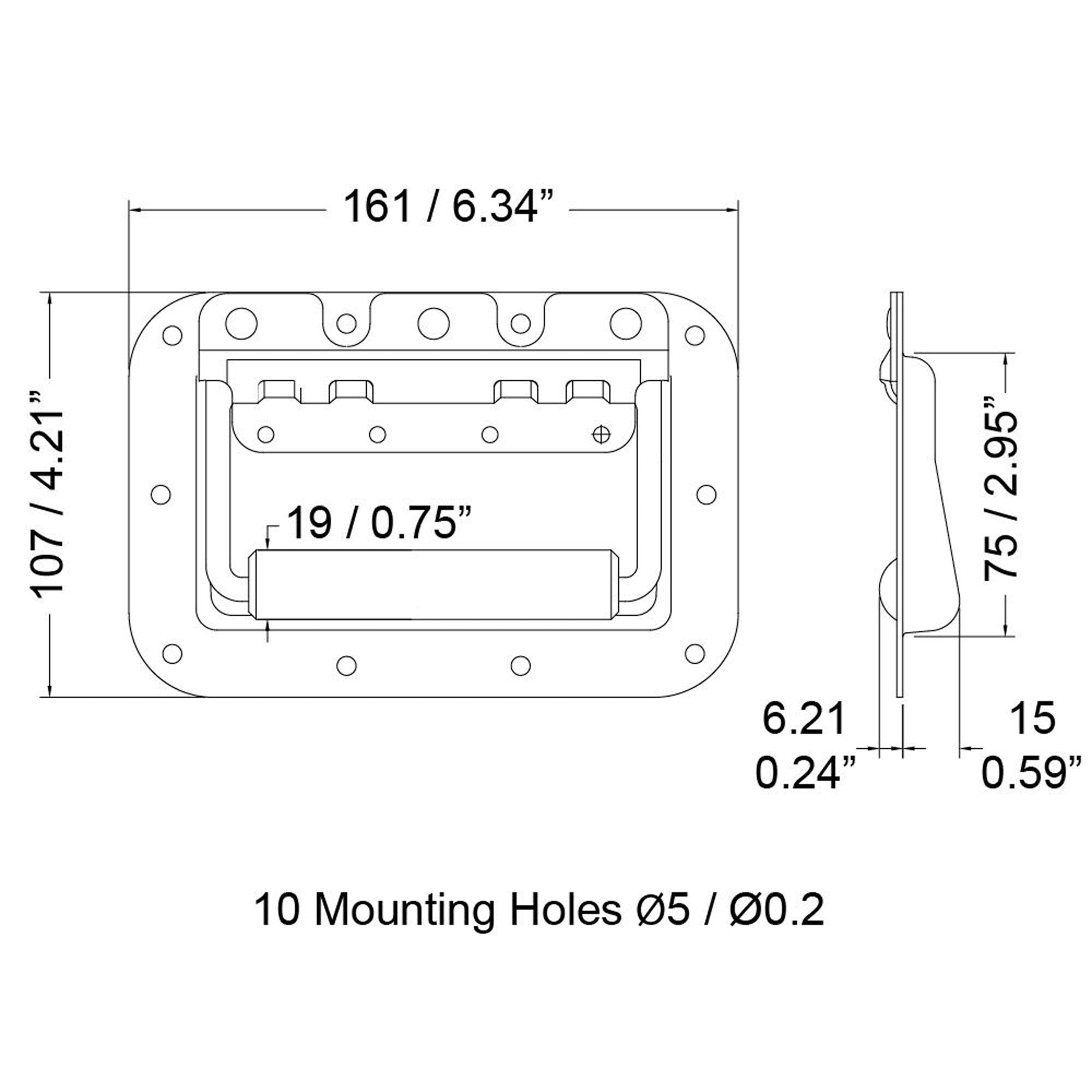 Penn Elcom H1064Z Cabinet Handle (PennBrite)