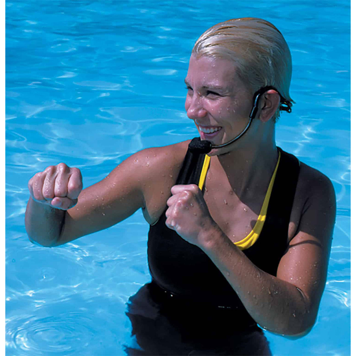 Galaxy Audio H2O7 Heavy Duty Waterproof Fitness Dual Ear Headset Mic (Black, Sennheiser)