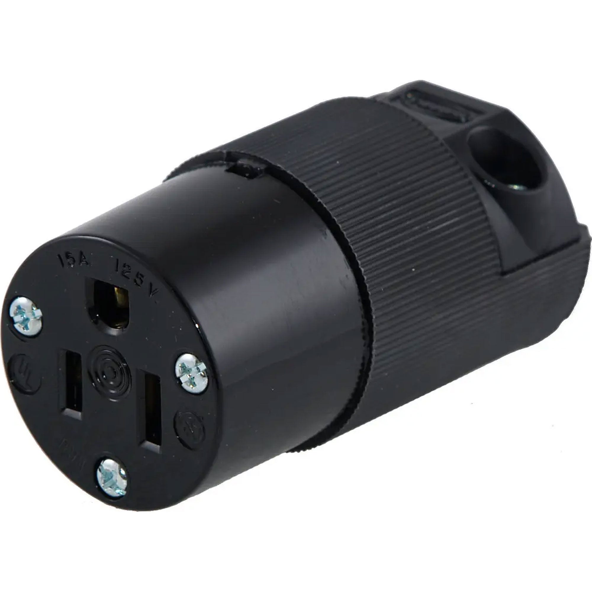 Hubbell HBL5269CM2 15A Industrial Grade Straight Blade Edison Female Plug NEMA 5-15R (Black)