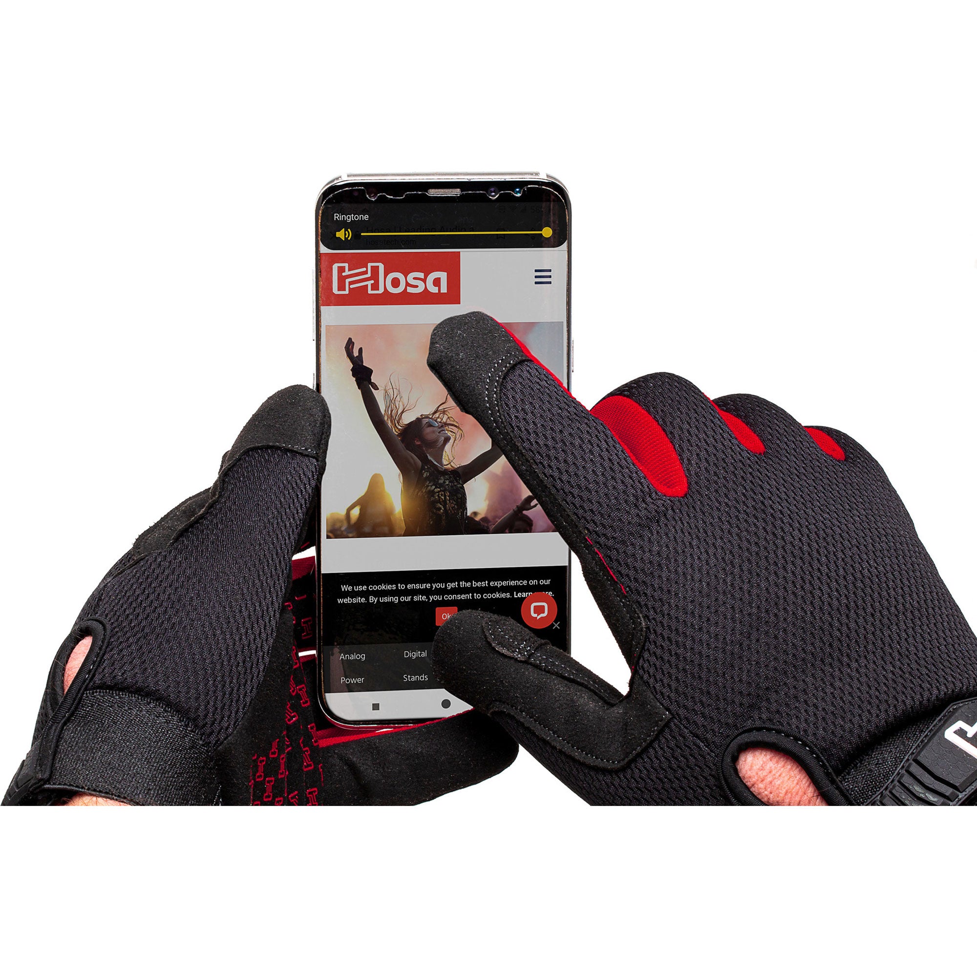 Hosa HGG-100-XL Touch Screen Compatible A/V Work Gloves (X-Large)