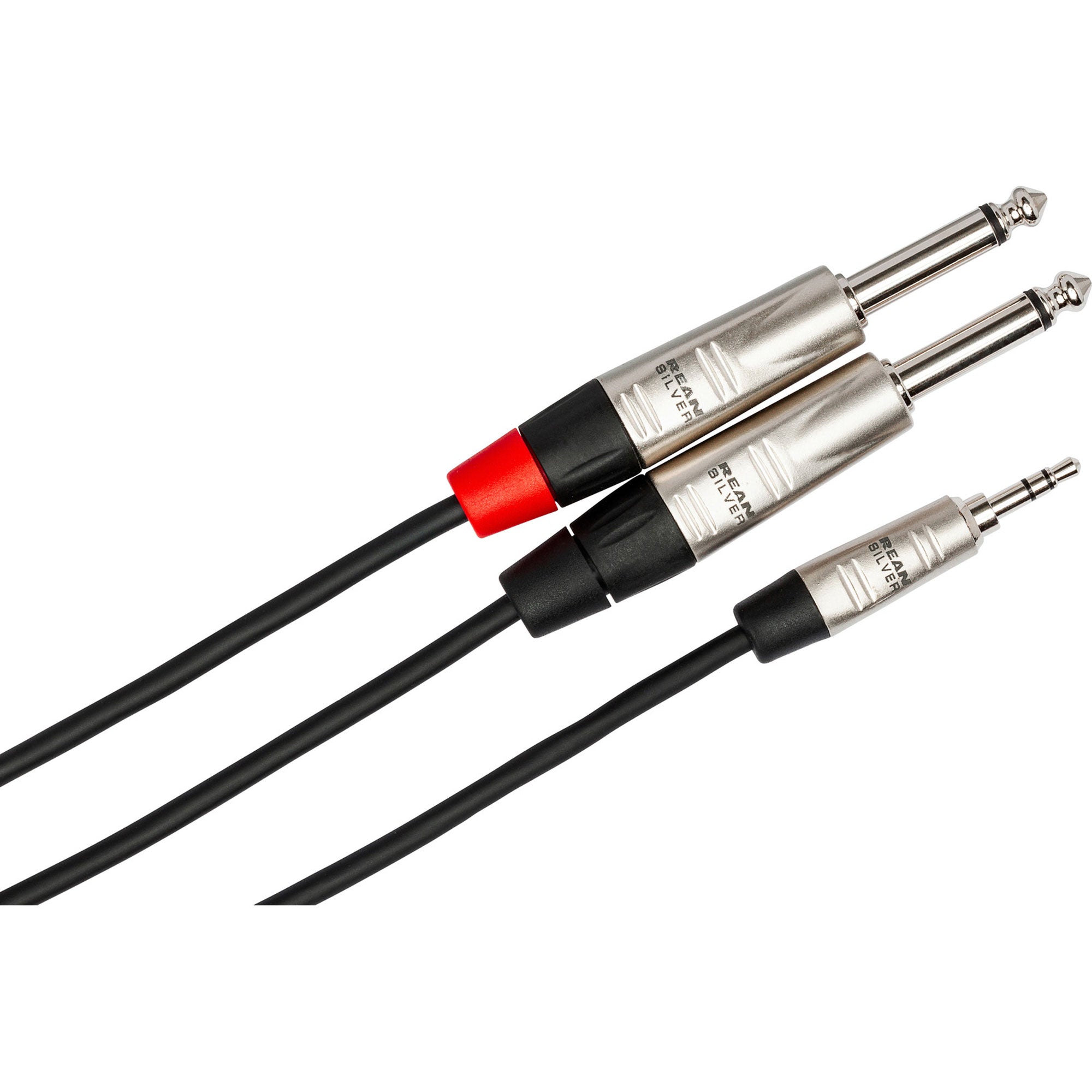 Hosa HMP-010Y REAN 3.5mm TRS to Dual 1/4" TS Pro Stereo Breakout Cable (10')