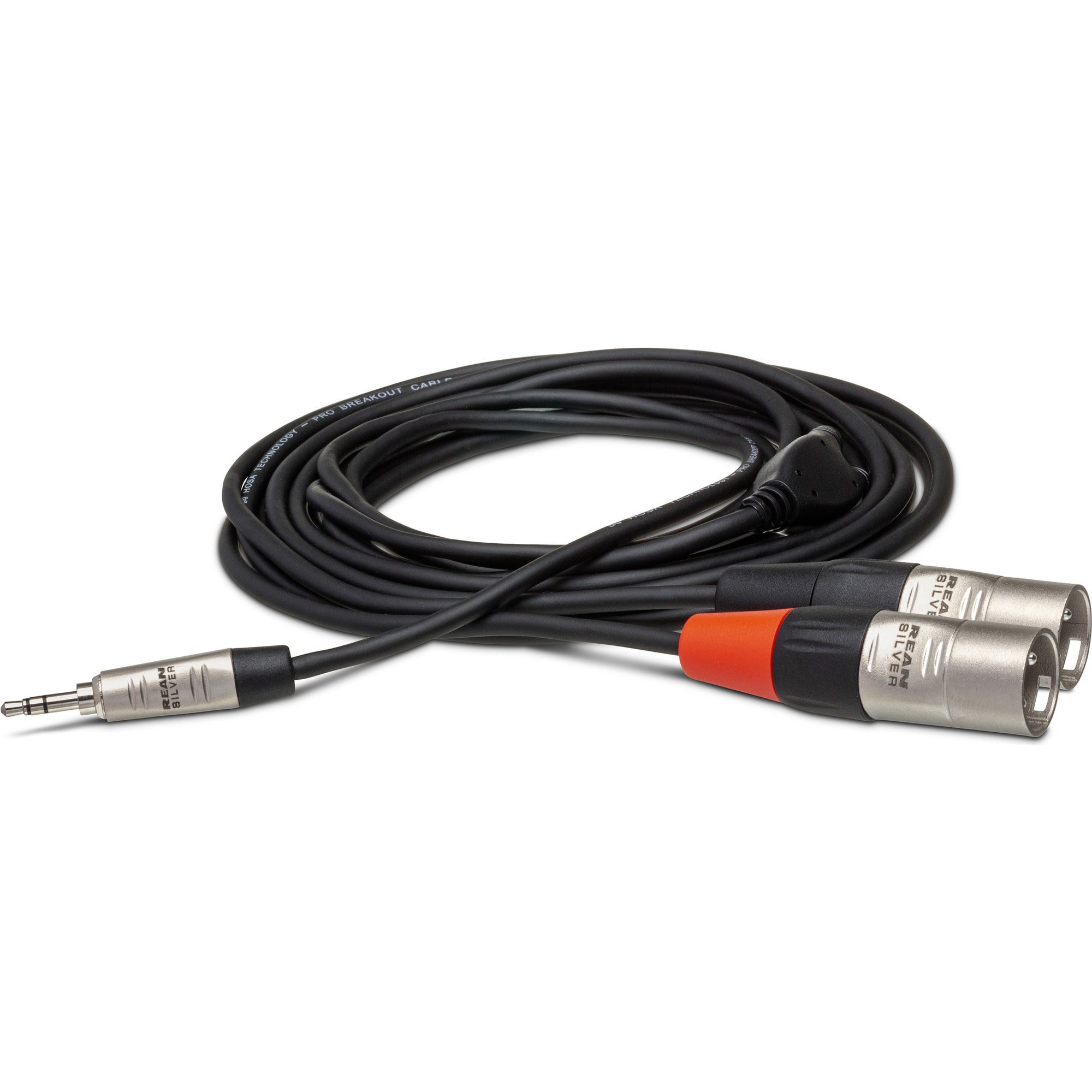 Hosa HMX-010Y REAN 3.5mm TRS to Dual XLR Male Pro Stereo Breakout Cable (10')