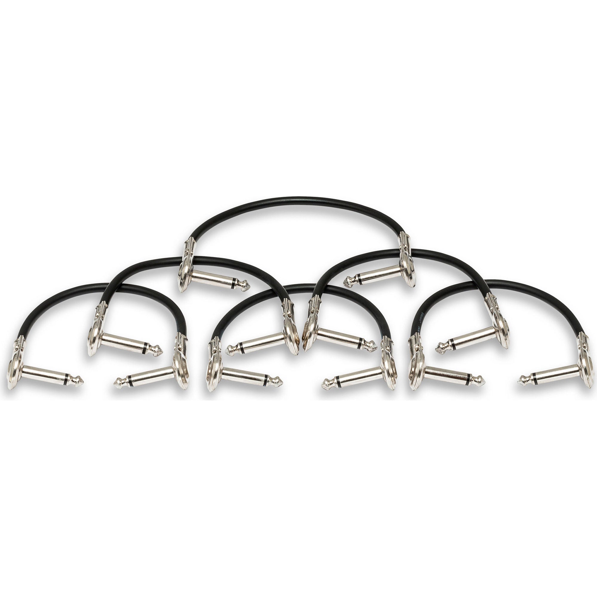 Hosa IRG-600.5 Low-Profile Right-Angle 1/4" TS Guitar Patch Cable (6", 6 Pack)