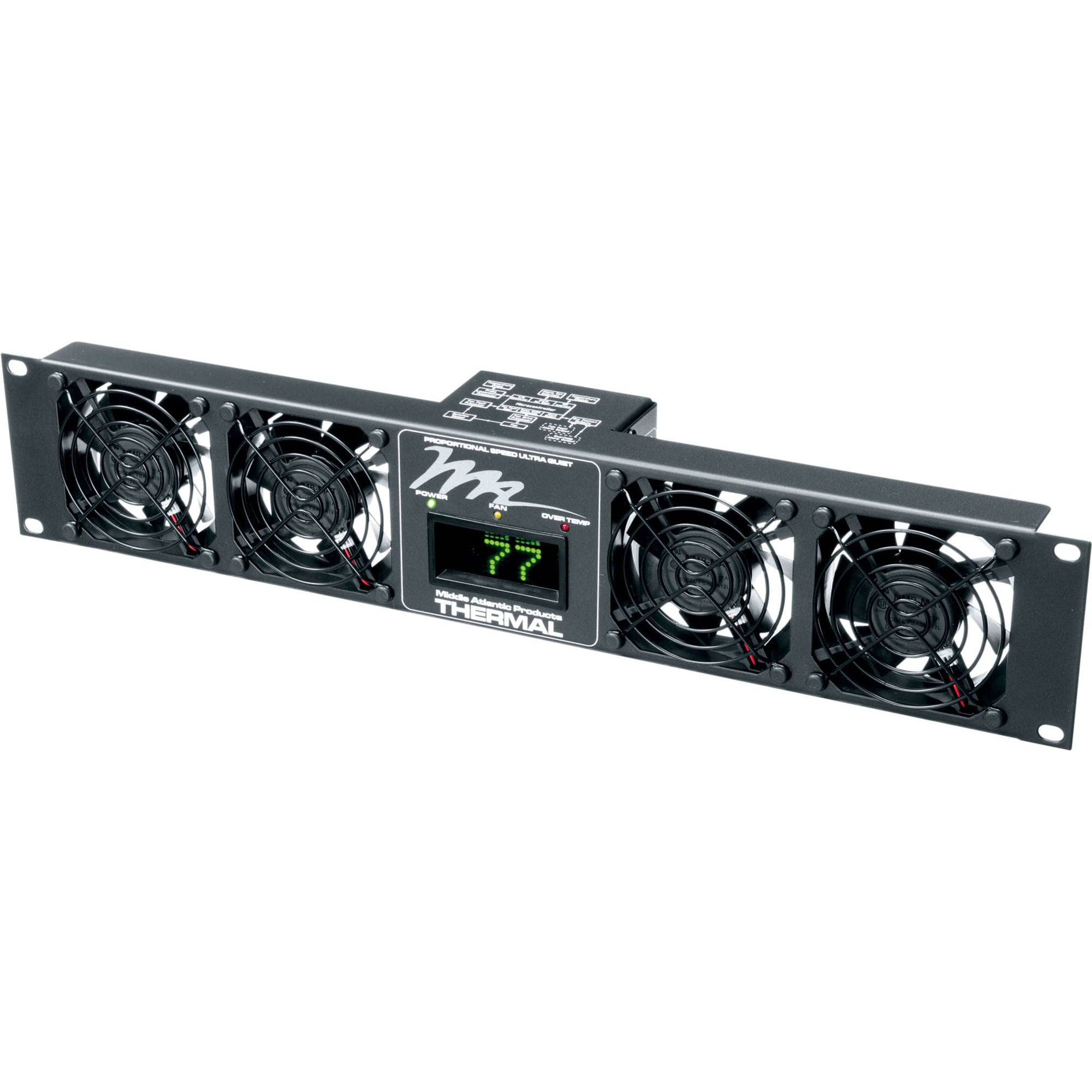 Middle Atlantic IUQFP-4D Ultra Quiet Quad Fan Panel with Display (220V)