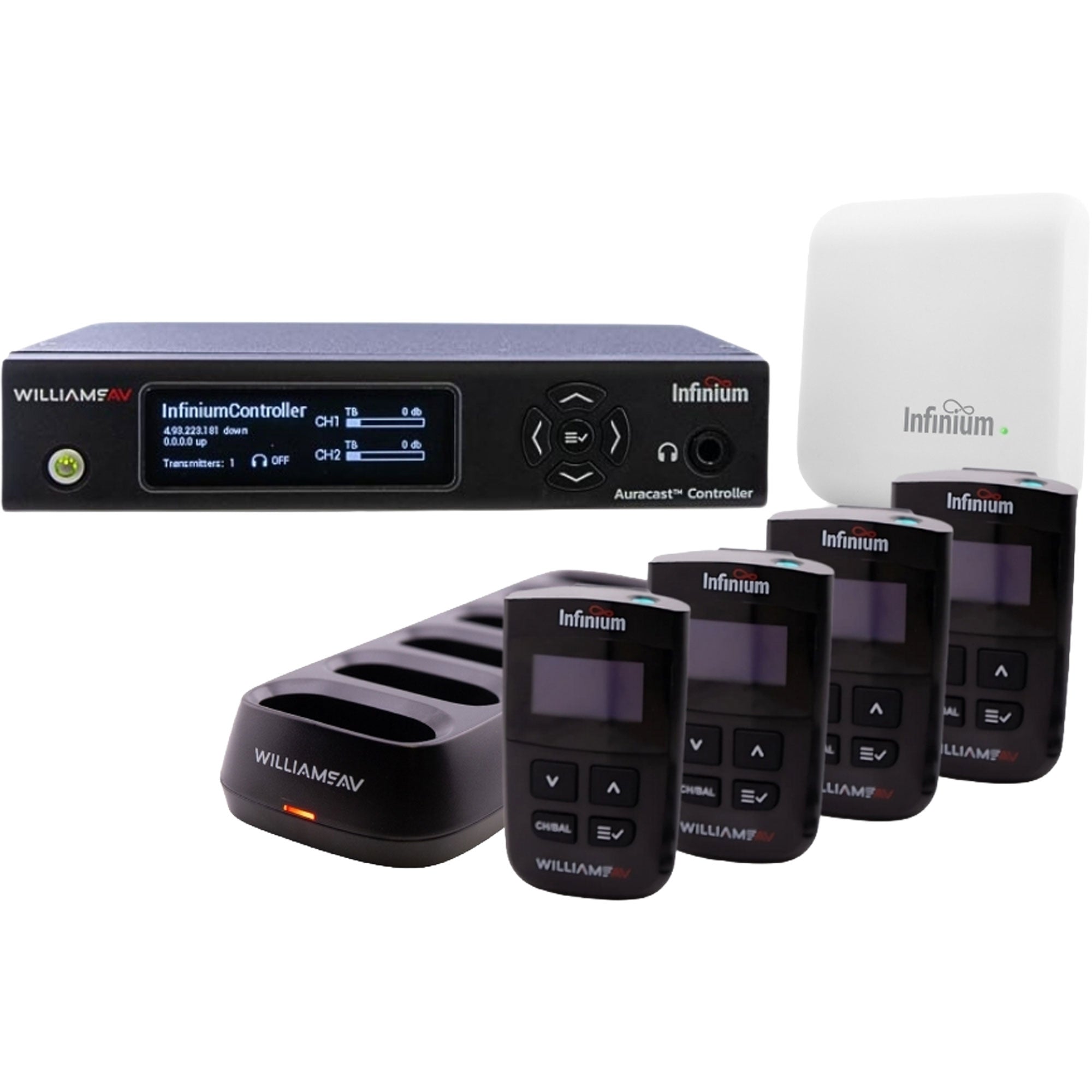 Williams AV BA SYS2 Infinium System Bundle with 4 Receivers, Headphones, and Charger