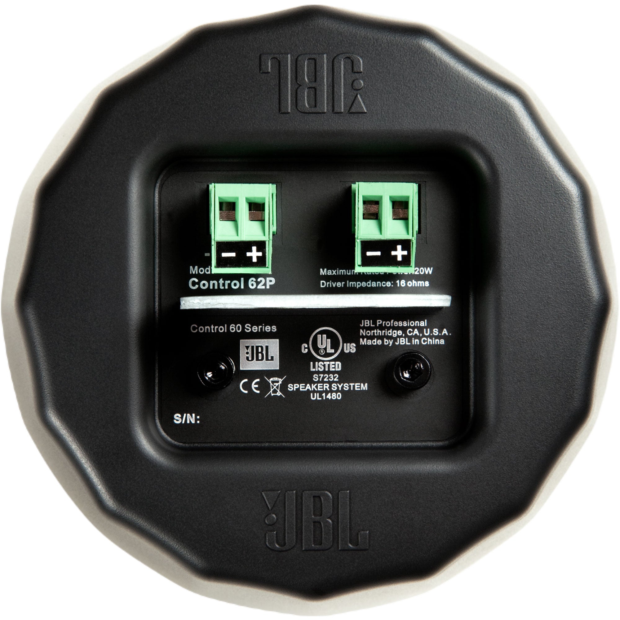 JBL Control 62P 2" Ultra-Compact Mid-High Satellite Pendant Speaker (Black, Pair)