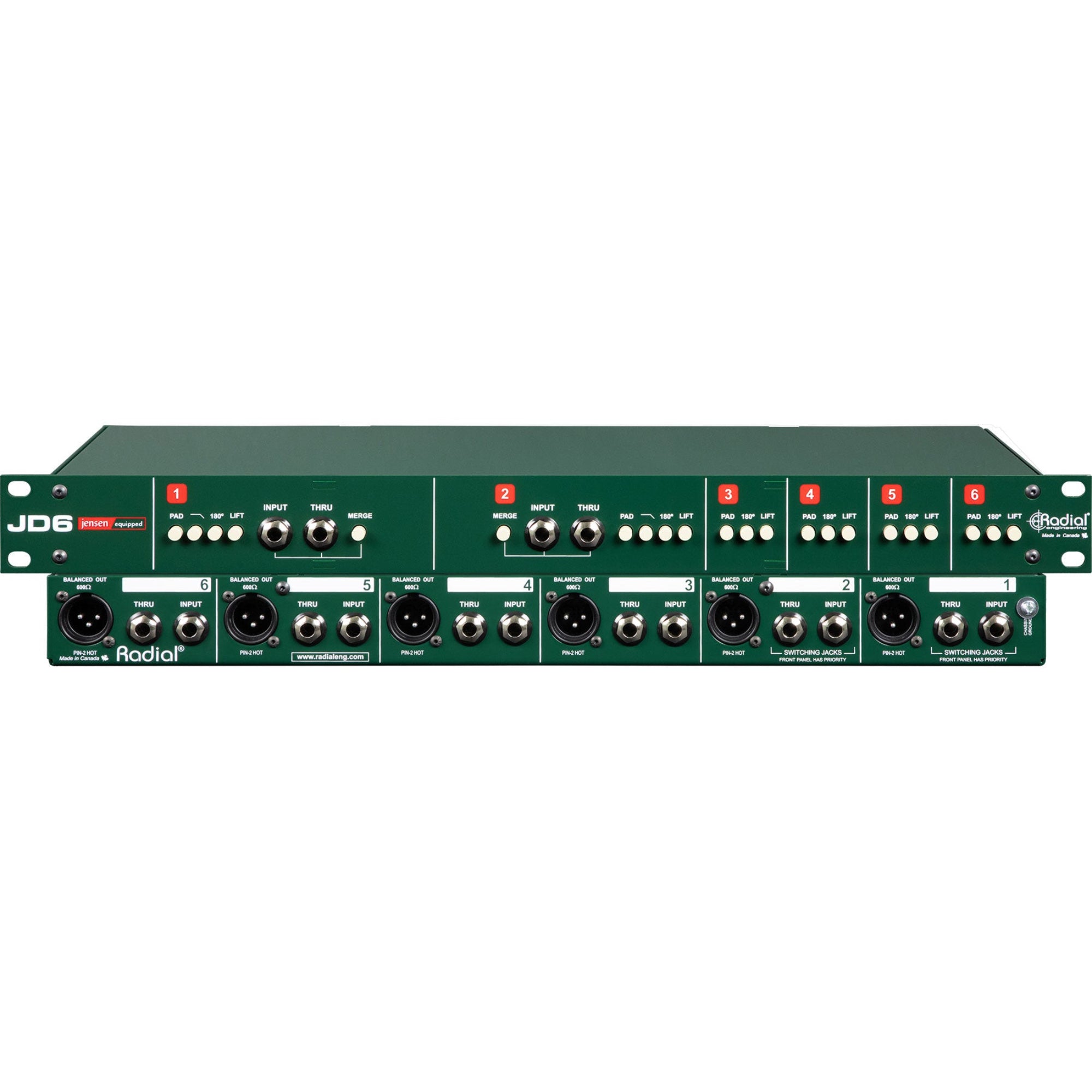 Radial Engineering JD6 Six-Channel Passive Direct Box with Jensen Transformers