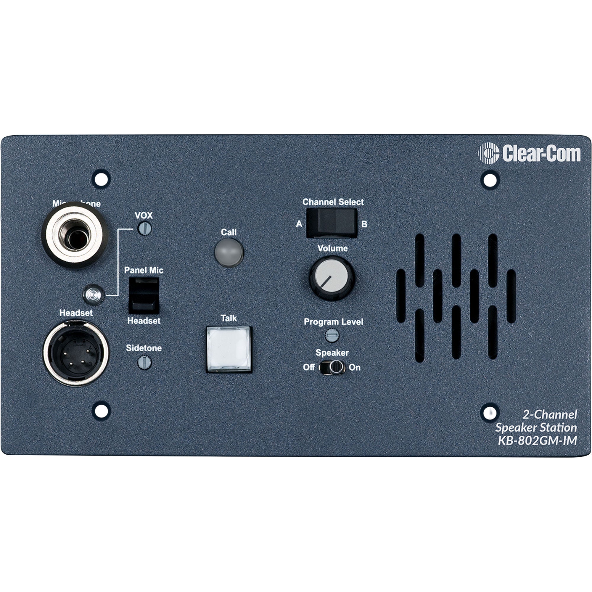 Clear-Com KB-802GM-IM 2-Channel Remote Speaker Station with Gooseneck Mic Connector