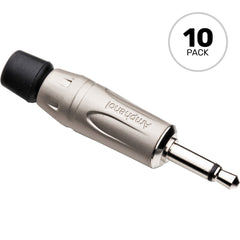 Amphenol KM2P 3.5mm TS Mono Mini Plug Cable Connector (Nickel/Silver, 10 Pack) Image 1