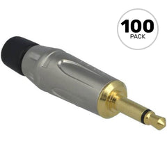 Amphenol KM2P-AU 3.5mm TS Mono Mini Plug Cable Connector (Nickel/Gold, Box of 100) Image 1