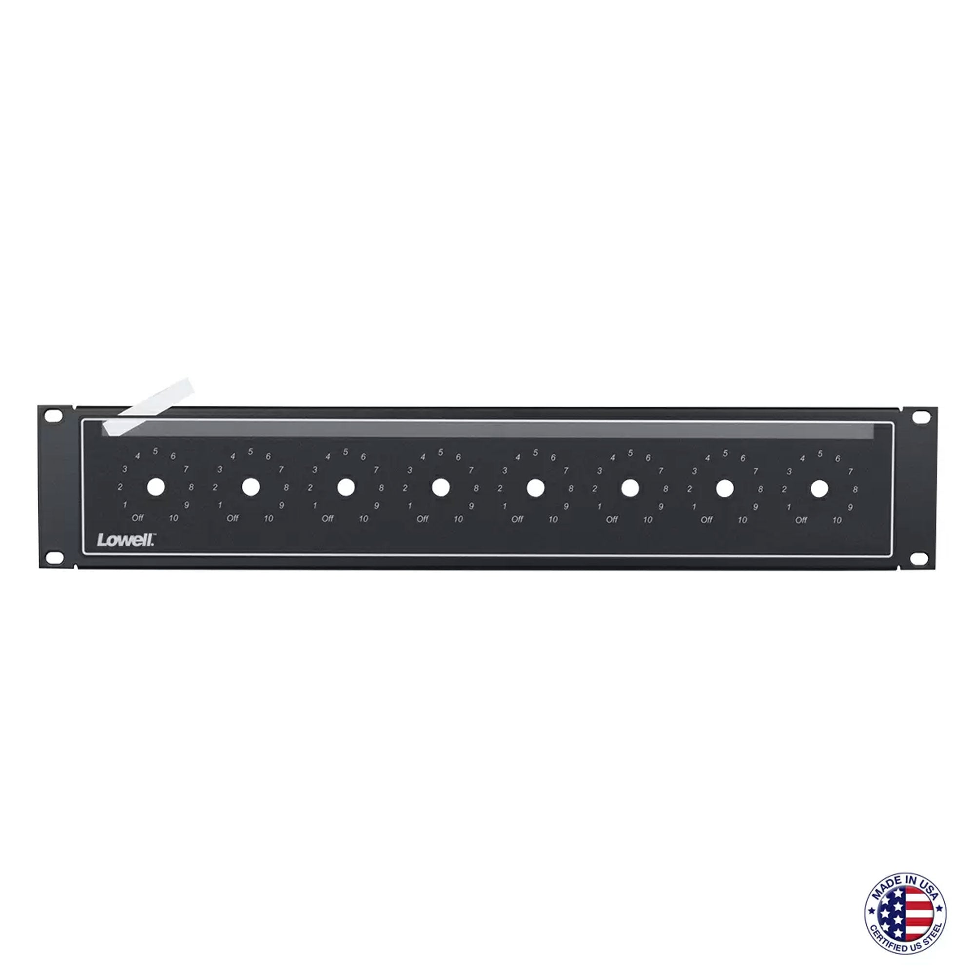 Lowell LVC8P-ID-2 Punched Rackmount Panel for Volume Controls