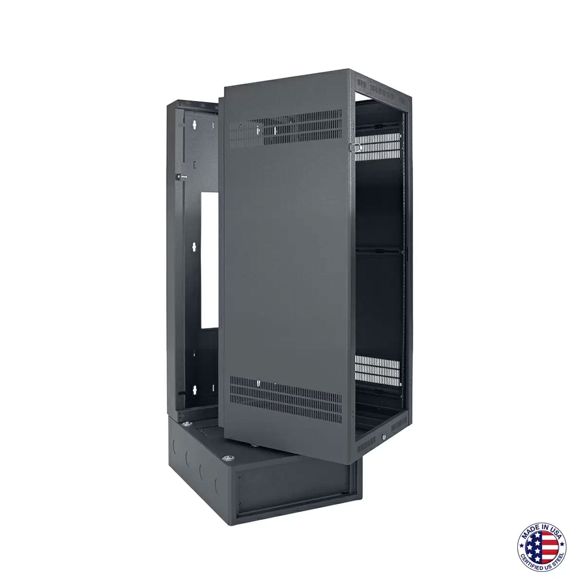 Lowell LWBR-2428 Wall Rack with Base (24U, 28" Deep)