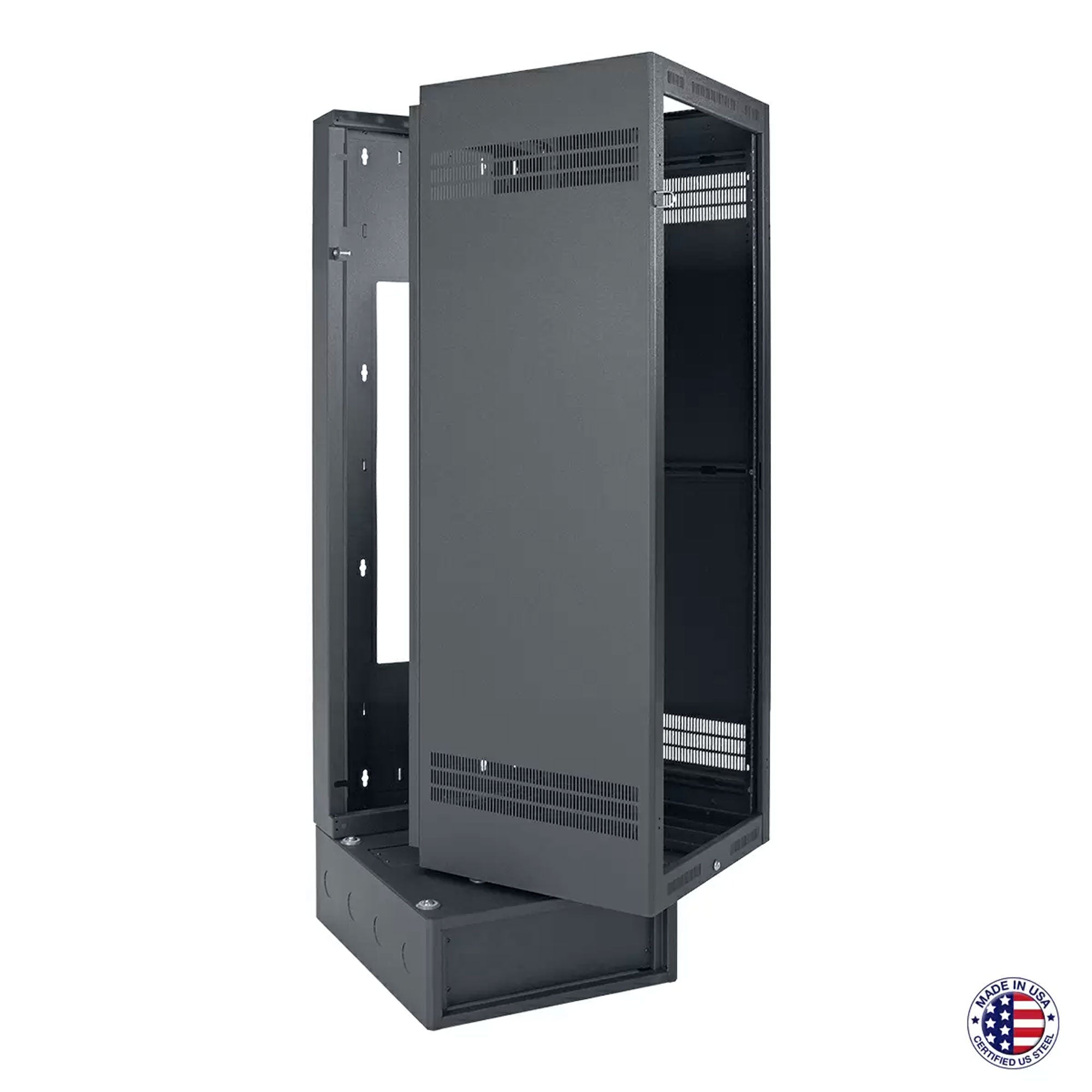 Lowell LWBR-3528 Wall Rack with Base (35U, 28" Deep)