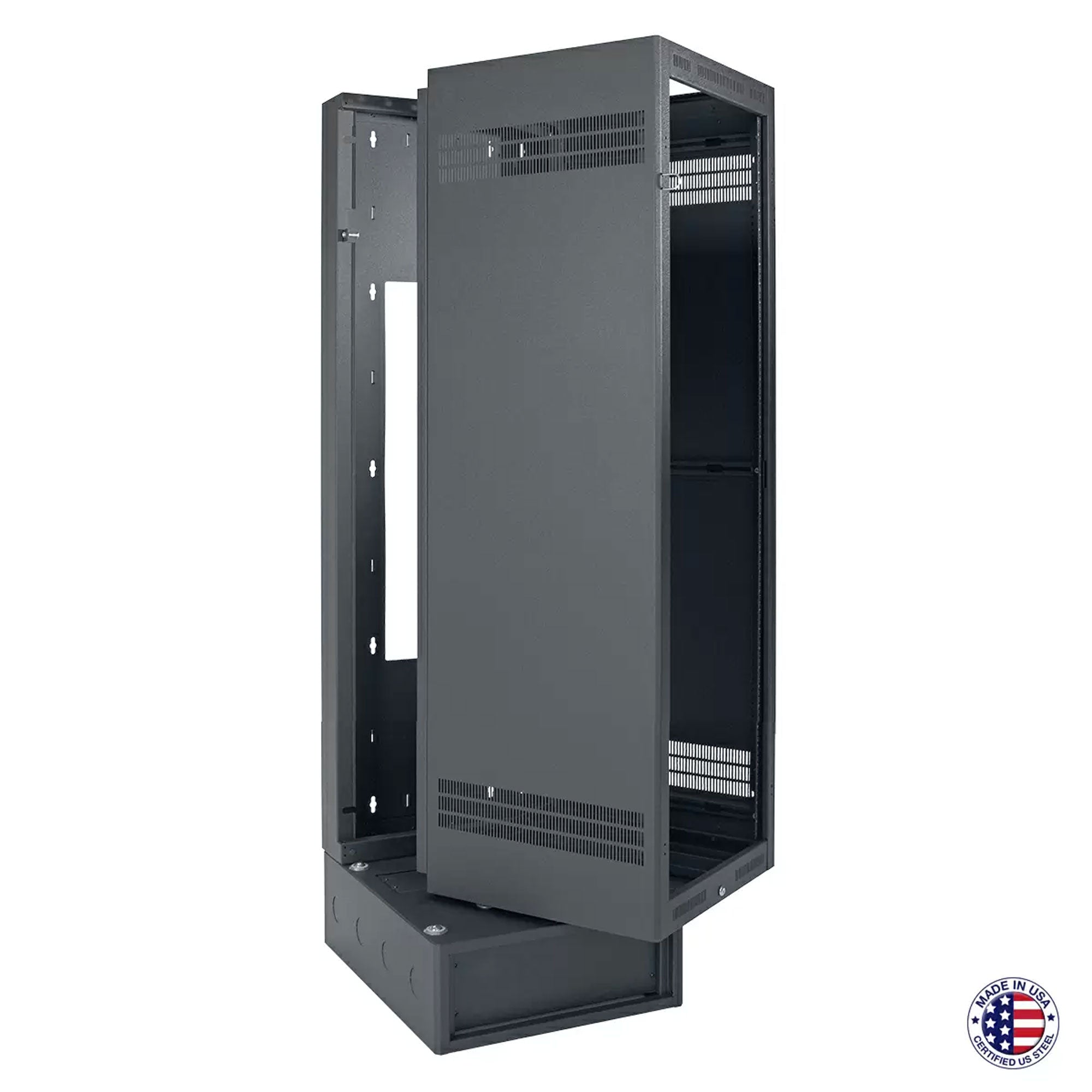 Lowell LWBR-4028 Wall Rack with Base (40U, 28" Deep)