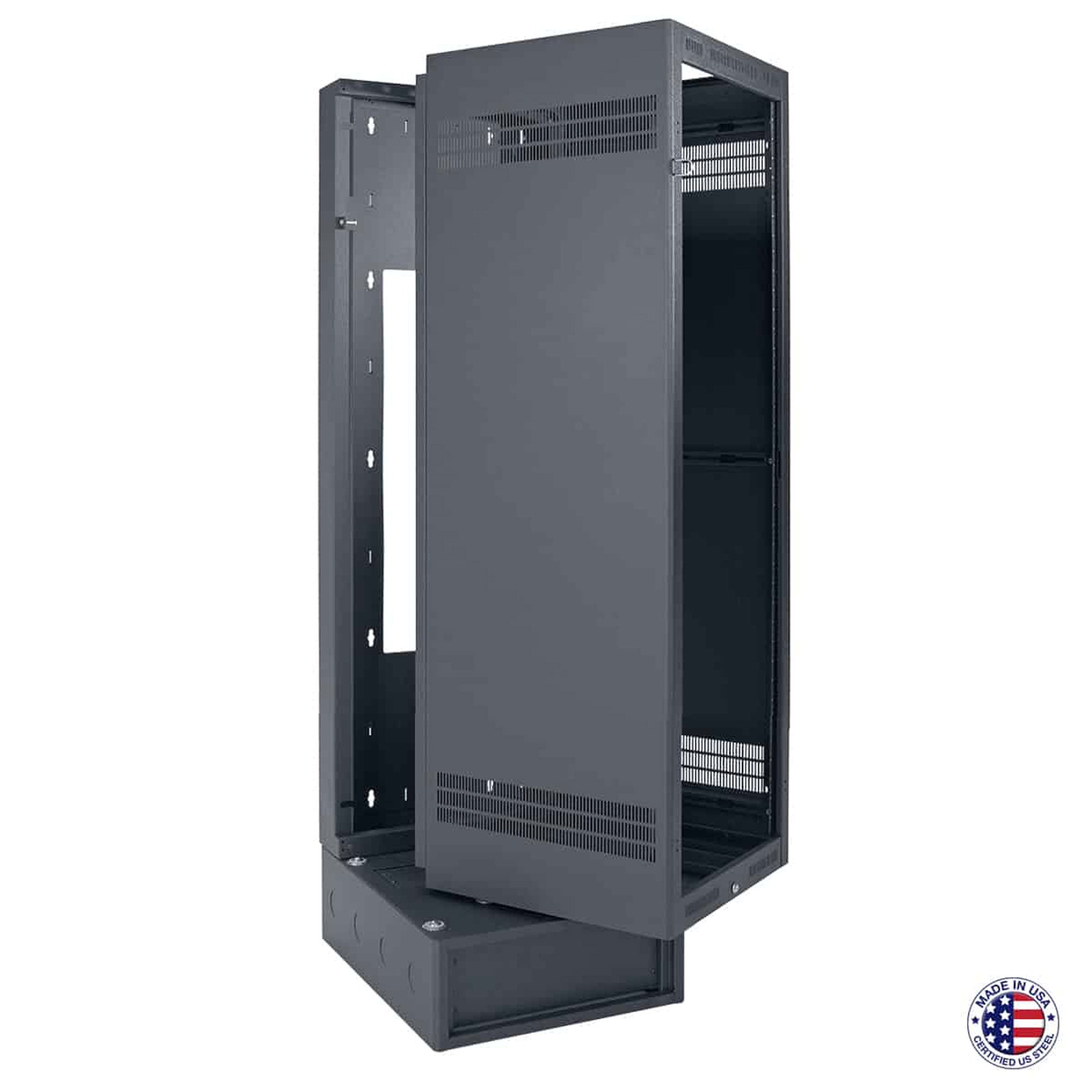 Lowell LWBR-4032 Wall Rack with Base (40U, 32" Deep)