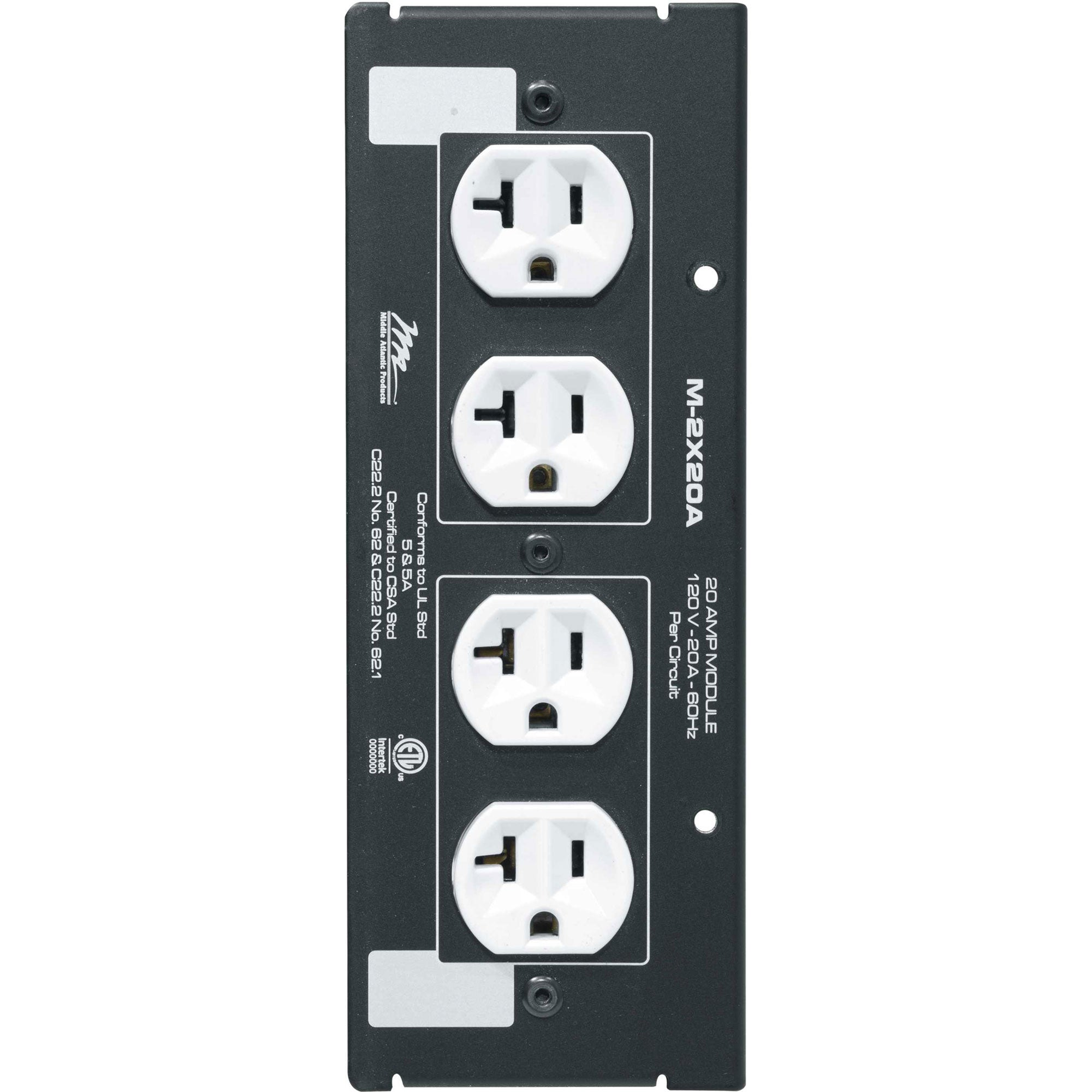 Middle Atlantic M-2X20A Switchable Power Module with 2 Circuits