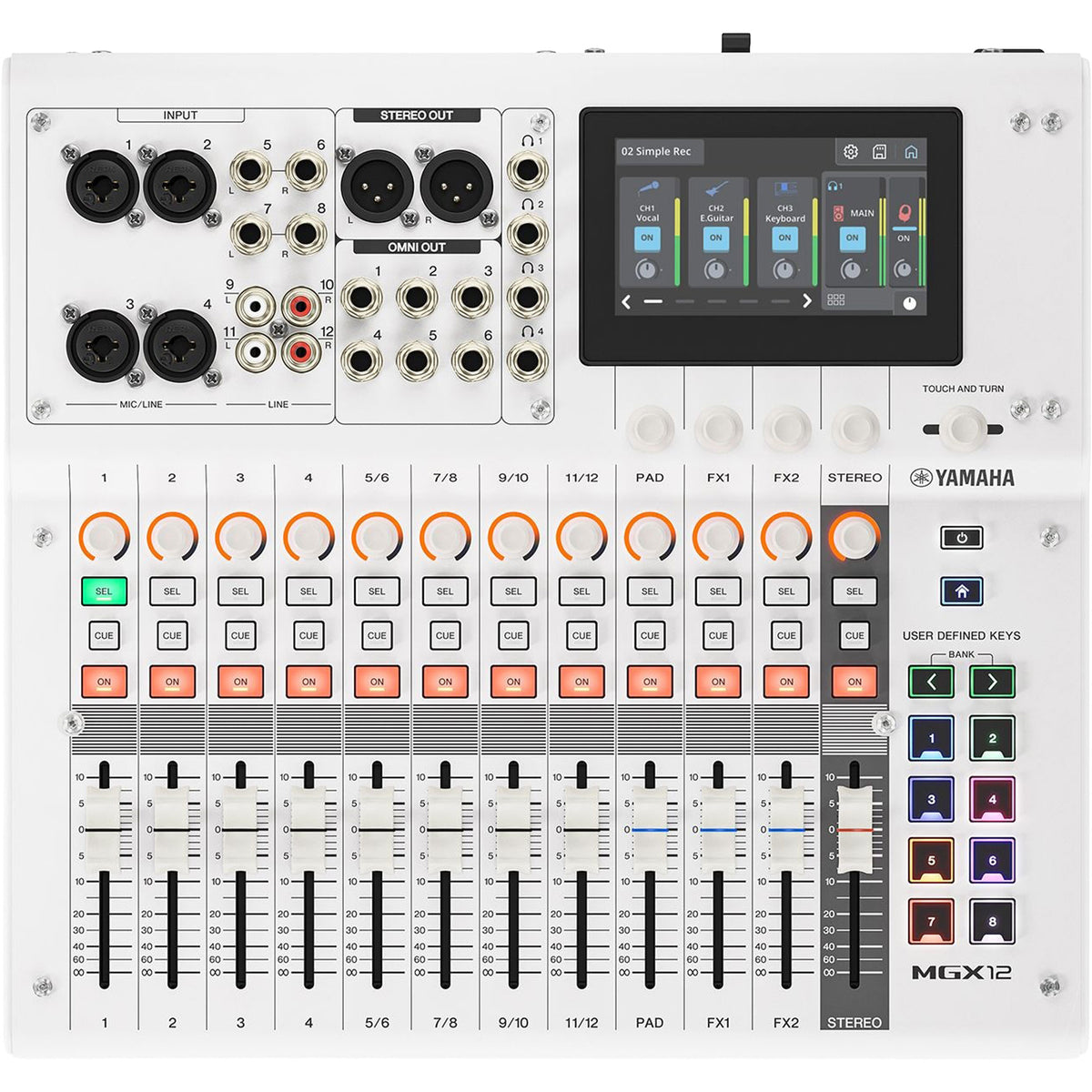 Yamaha MGX12 18-Channel Digital Mixing Console with Audio Interface (White)