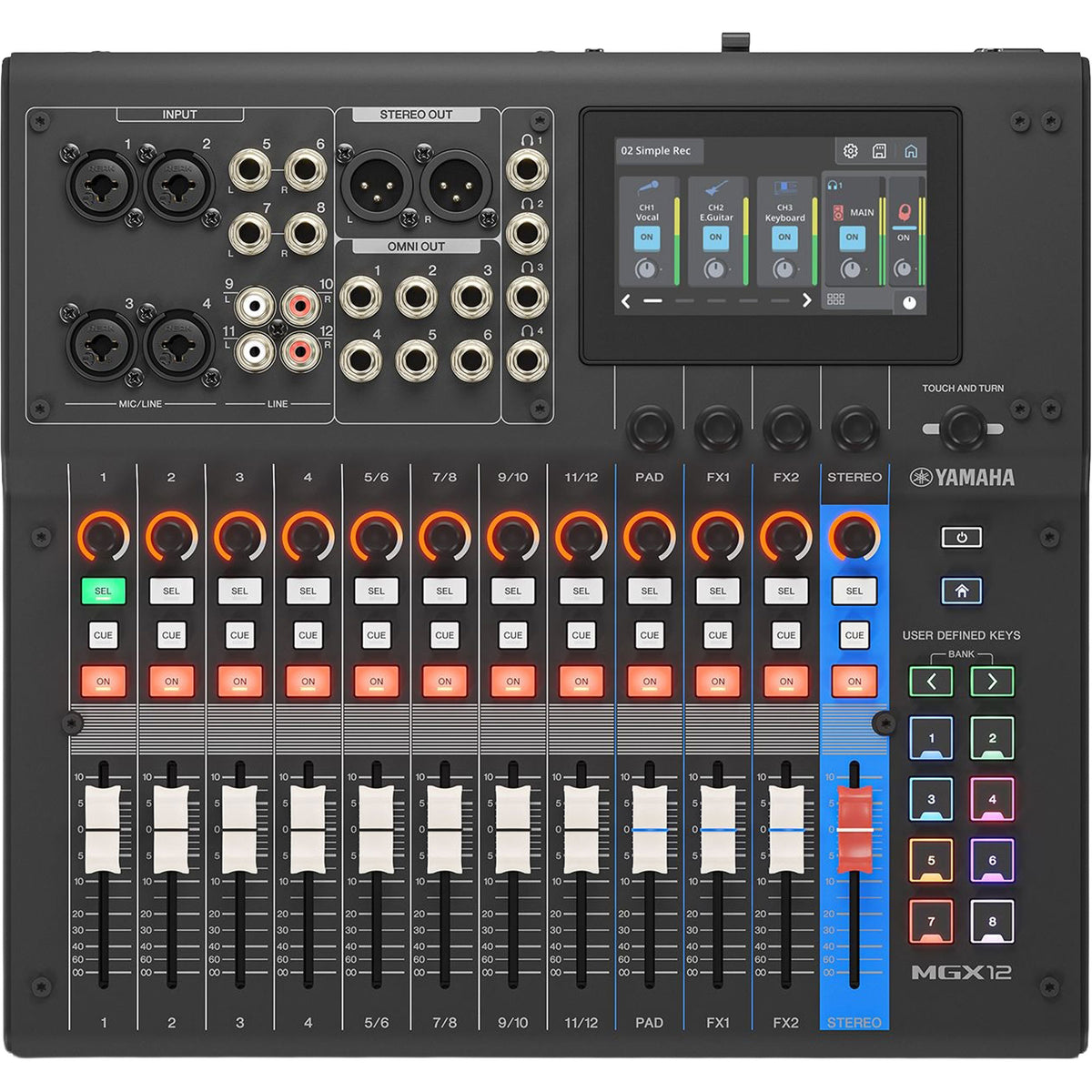 Yamaha MGX12 18-Channel Digital Mixing Console with Audio Interface (Black)