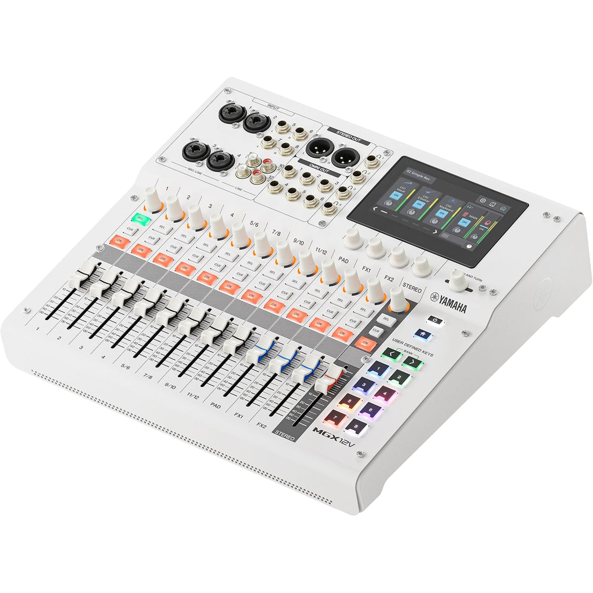 Yamaha MGX12V 18-Channel Digital Mixing Console with Dual USB-C Audio/Video Interface (White)