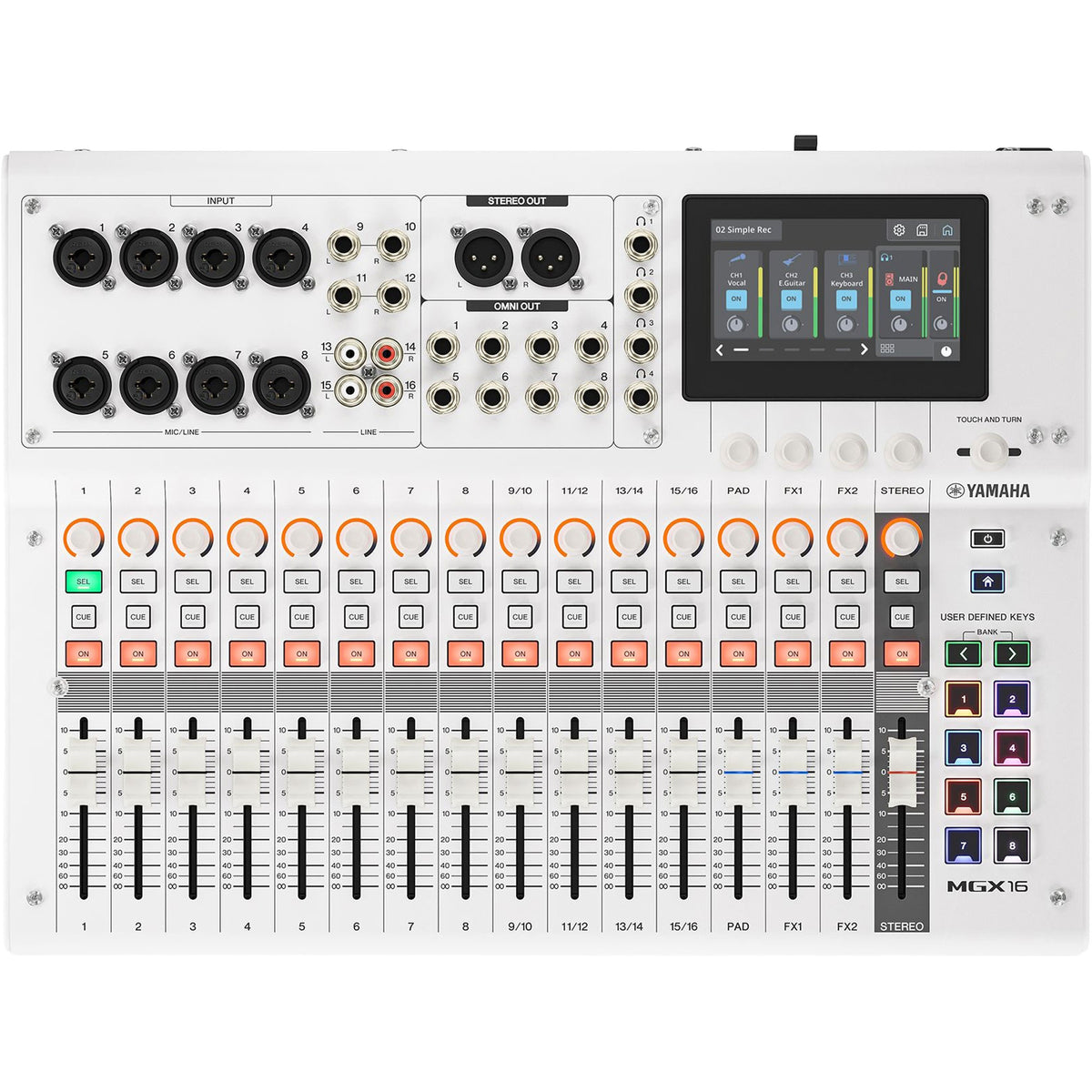 Yamaha MGX16 22-Channel Digital Mixing Console with Audio Interface (White)
