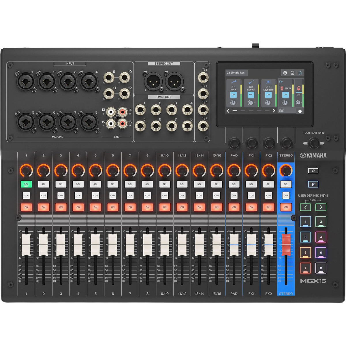 Yamaha MGX16 22-Channel Digital Mixing Console with Audio Interface (Black)