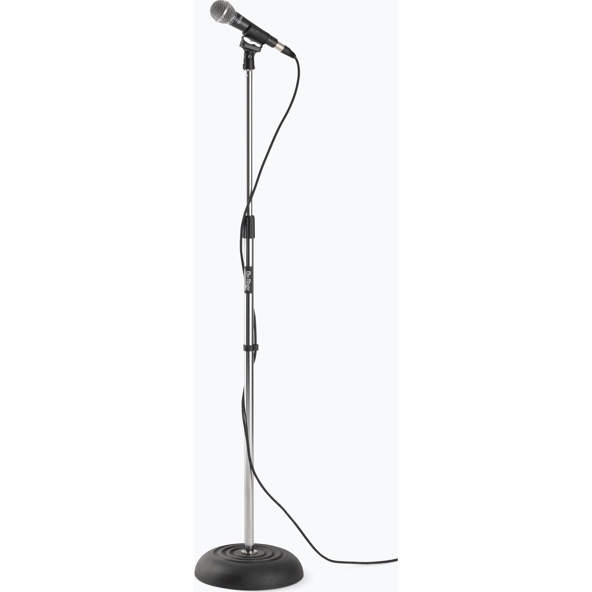 On-Stage MS7201C Round Base Microphone Stand (Chrome)