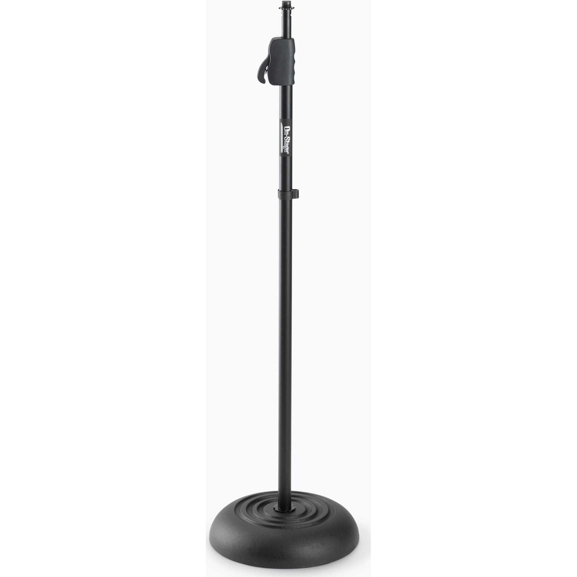 On-Stage MS7201QRB Round Base Quick Release Telescoping Microphone Stand (Black)